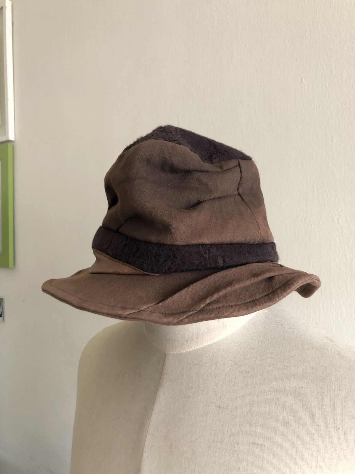 image of 2000S Ca4La Cotton & Leather Witch Bucket Hat in Brown, Men's