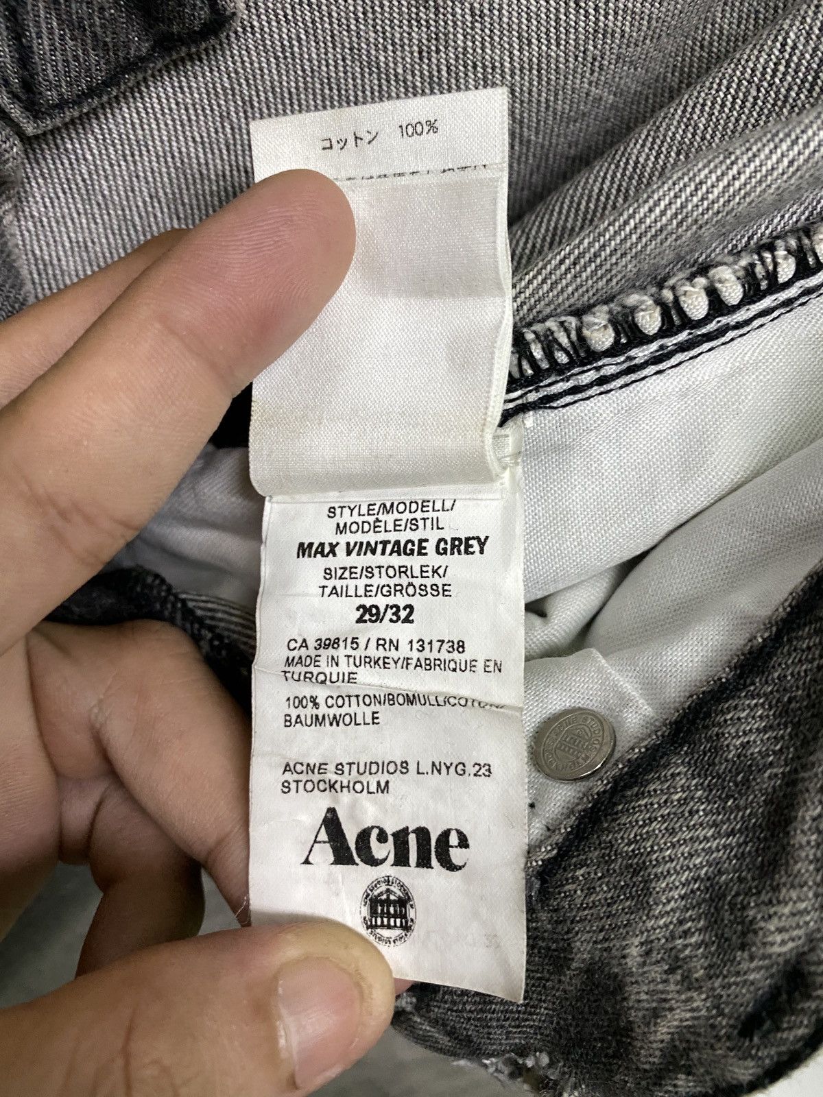 Acne Studios Distressed ACNE STUDIOS Max Vintage Grey Turkey Size US 29 - 16 Thumbnail