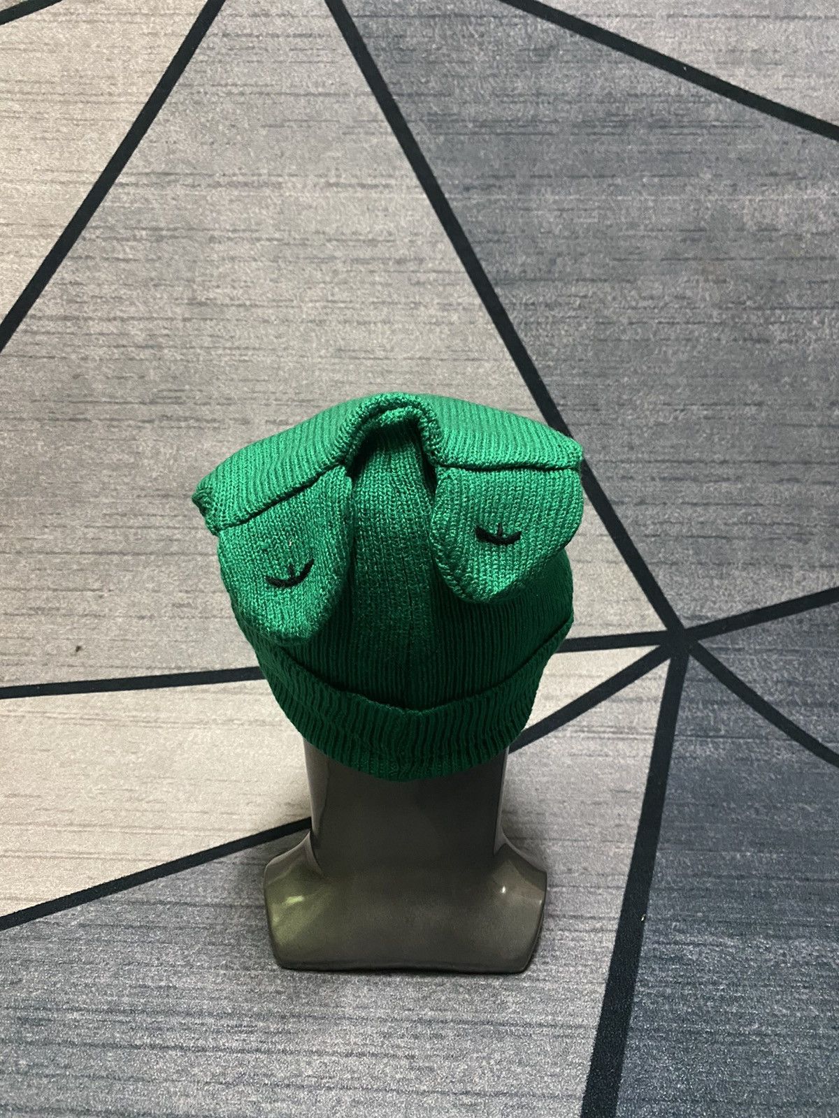 Japanese Brand Japanese Bunny Horn Ear Green Smile Beanie Hat Size ONE SIZE - 4 Thumbnail