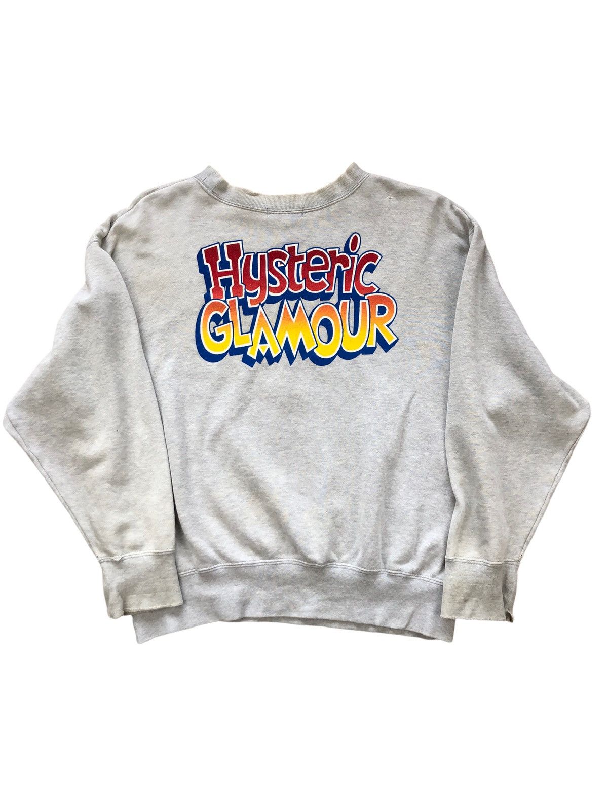 1990s Hysteric Glamour Thrashed Boxy Crop Sweatshirt