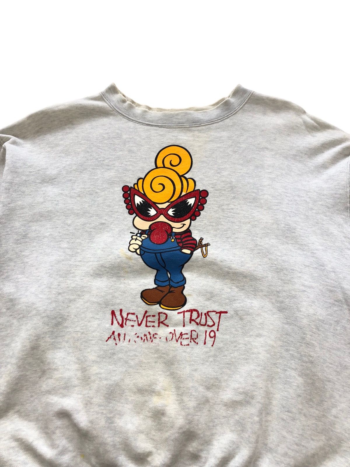Hysteric Glamour 1990s Hysteric Glamour Thrashed Boxy Crop Sweatshirt Size US S / EU 44-46 / 1 - 6 Thumbnail