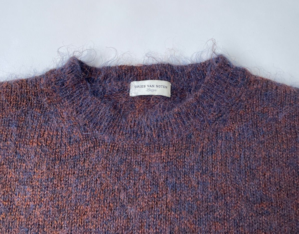 Dries Van Noten Bronze/Blue Mohair Sweater Size US L / EU 52-54 / 3 - 3 Thumbnail