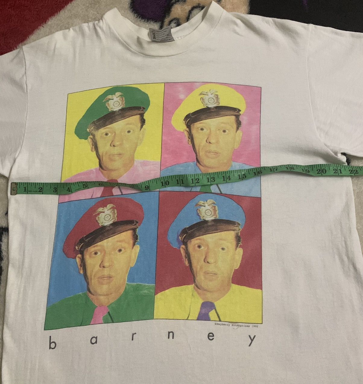 Vintage 90s AMERICAN TV SHOW BARNEY ANDY GRIFFITH SHOW ANDY WARHOLL Size US L / EU 52-54 / 3 - 9 Thumbnail