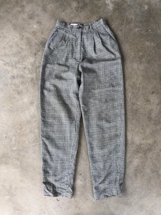 Japanese Brand × Kensho Abe Japanese Brand Kensho Abe Plaid Tartan Baggy Wool Pant Size US 26 / EU 42 - 2 Thumbnail