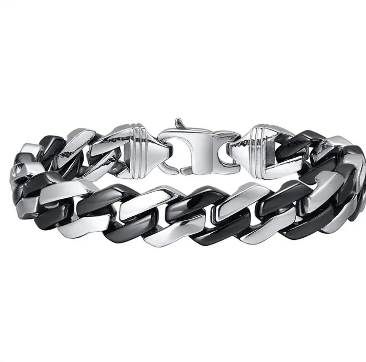 Jewelry 12MM Ceramics Cuban Chain Bracelets Size ONE SIZE - 2 Thumbnail