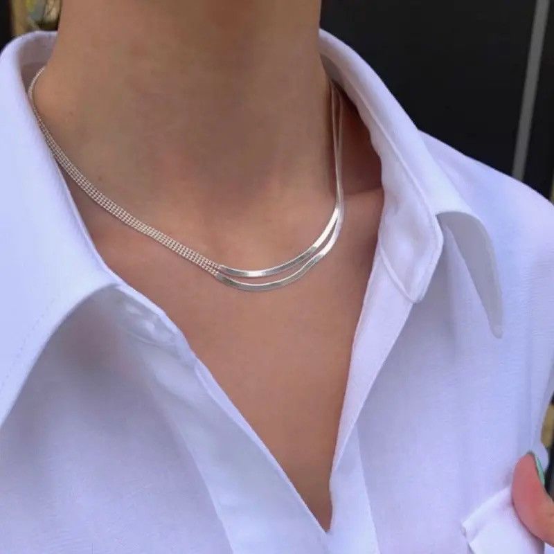 Jewelry Elegant Creative Double Layer Necklace Size ONE SIZE - 2 Thumbnail