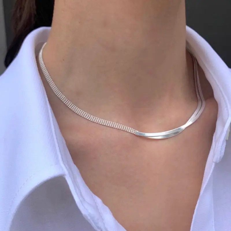 Jewelry Elegant Creative Double Layer Necklace Size ONE SIZE - 3 Thumbnail