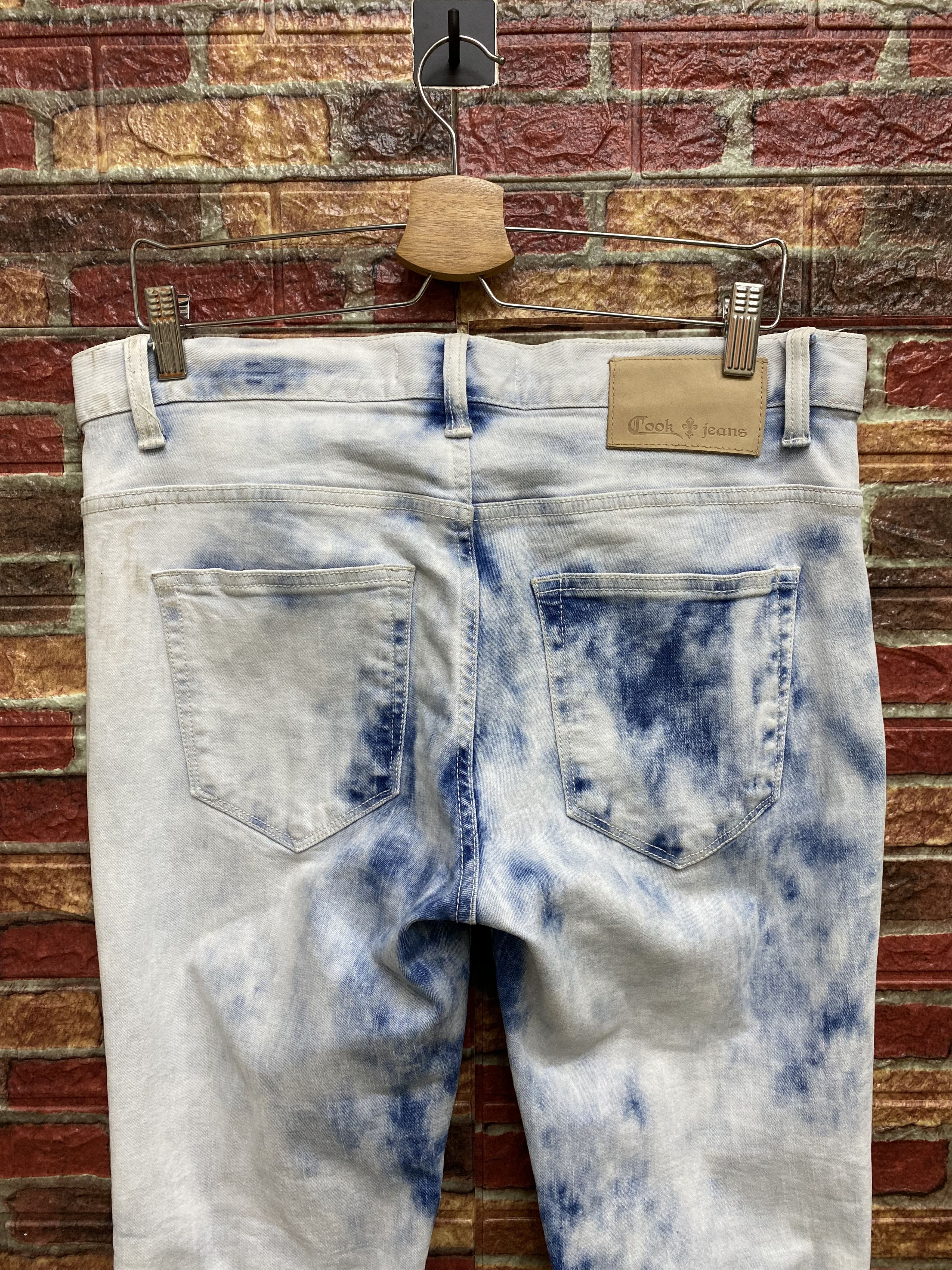 Japanese Brand Japanese bikers jean Cook brand spike rivet skinny Size US 29 - 6 Thumbnail