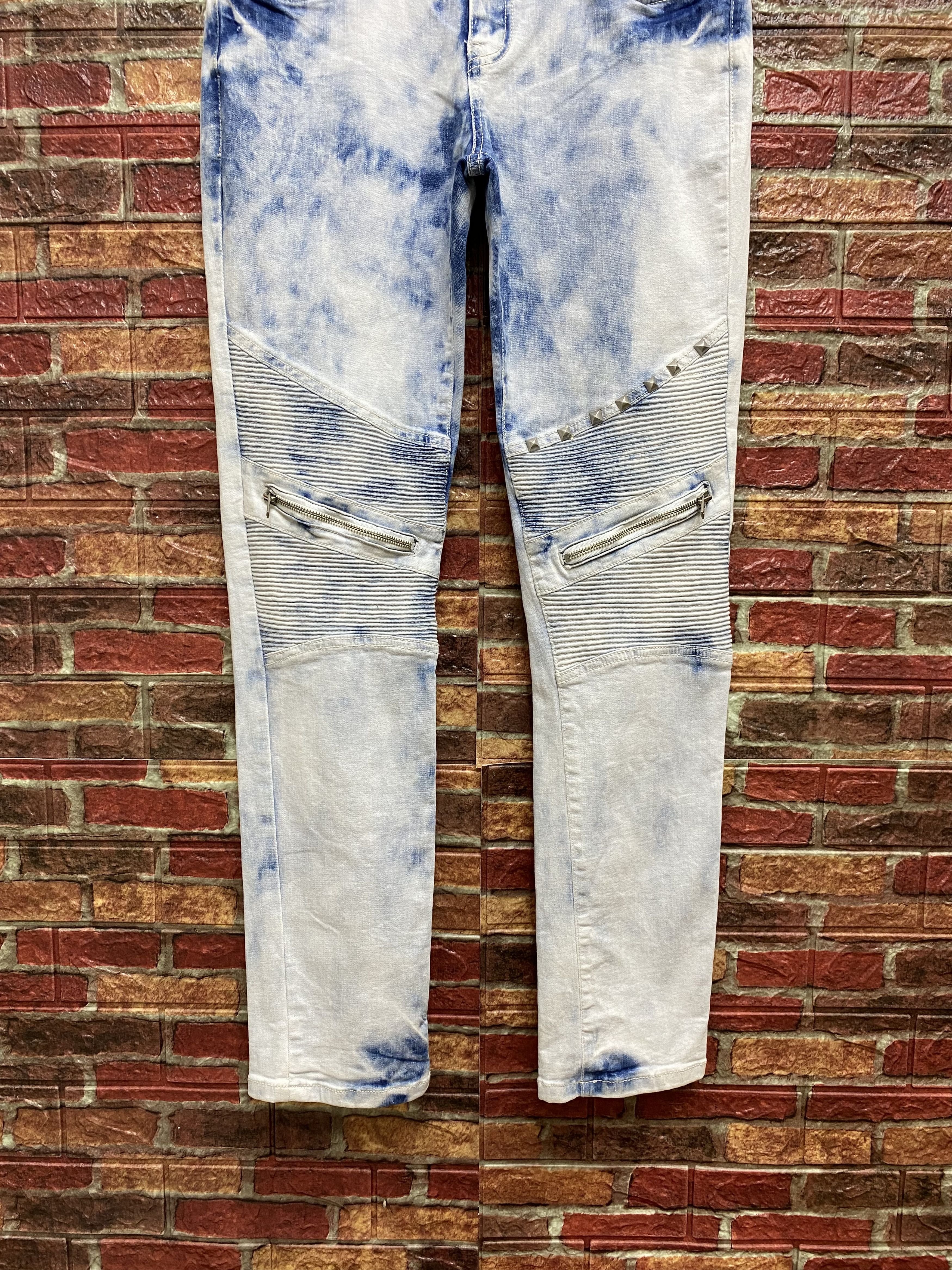 Japanese Brand Japanese bikers jean Cook brand spike rivet skinny Size US 29 - 2 Thumbnail