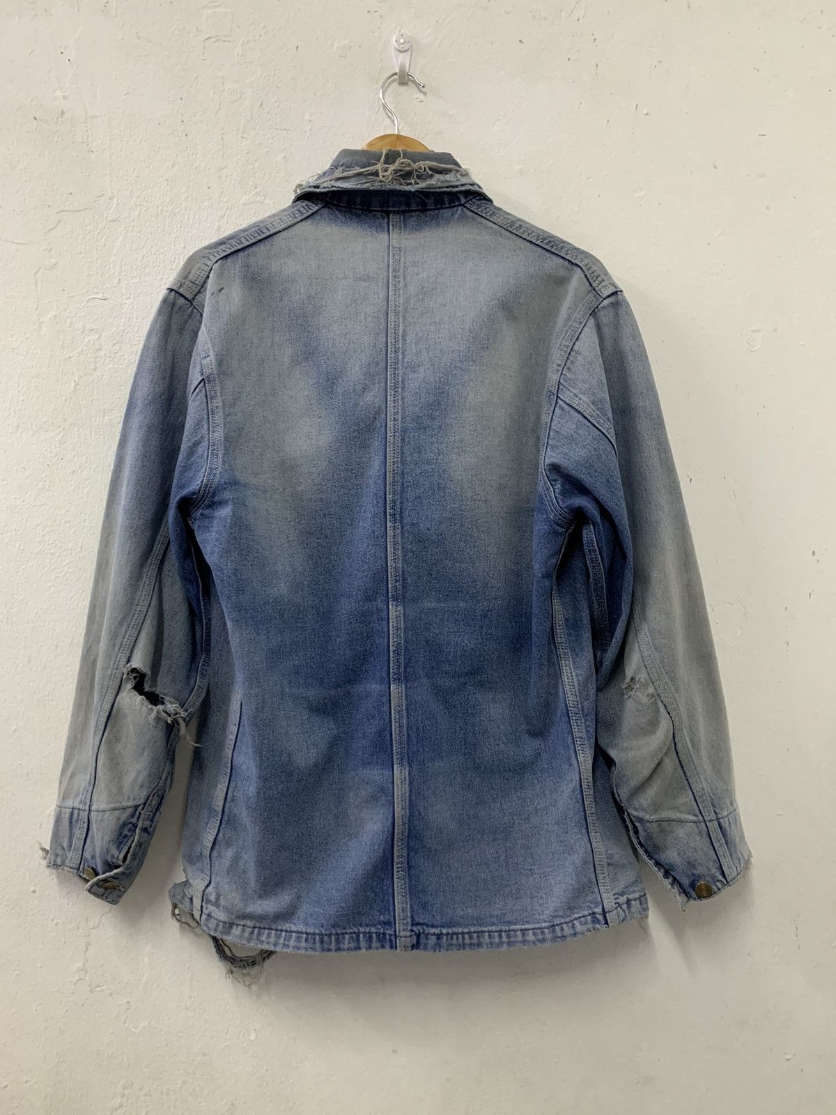 Carhartt Vintage Carhartt Thrashed Chore Denim 90s Size US L / EU 52-54 / 3 - 2 Thumbnail