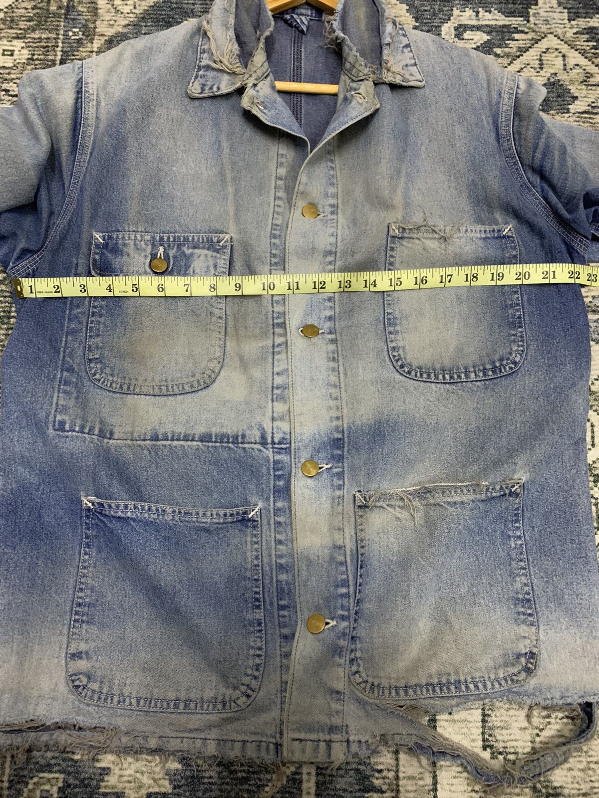 Carhartt Vintage Carhartt Thrashed Chore Denim 90s Size US L / EU 52-54 / 3 - 9 Thumbnail