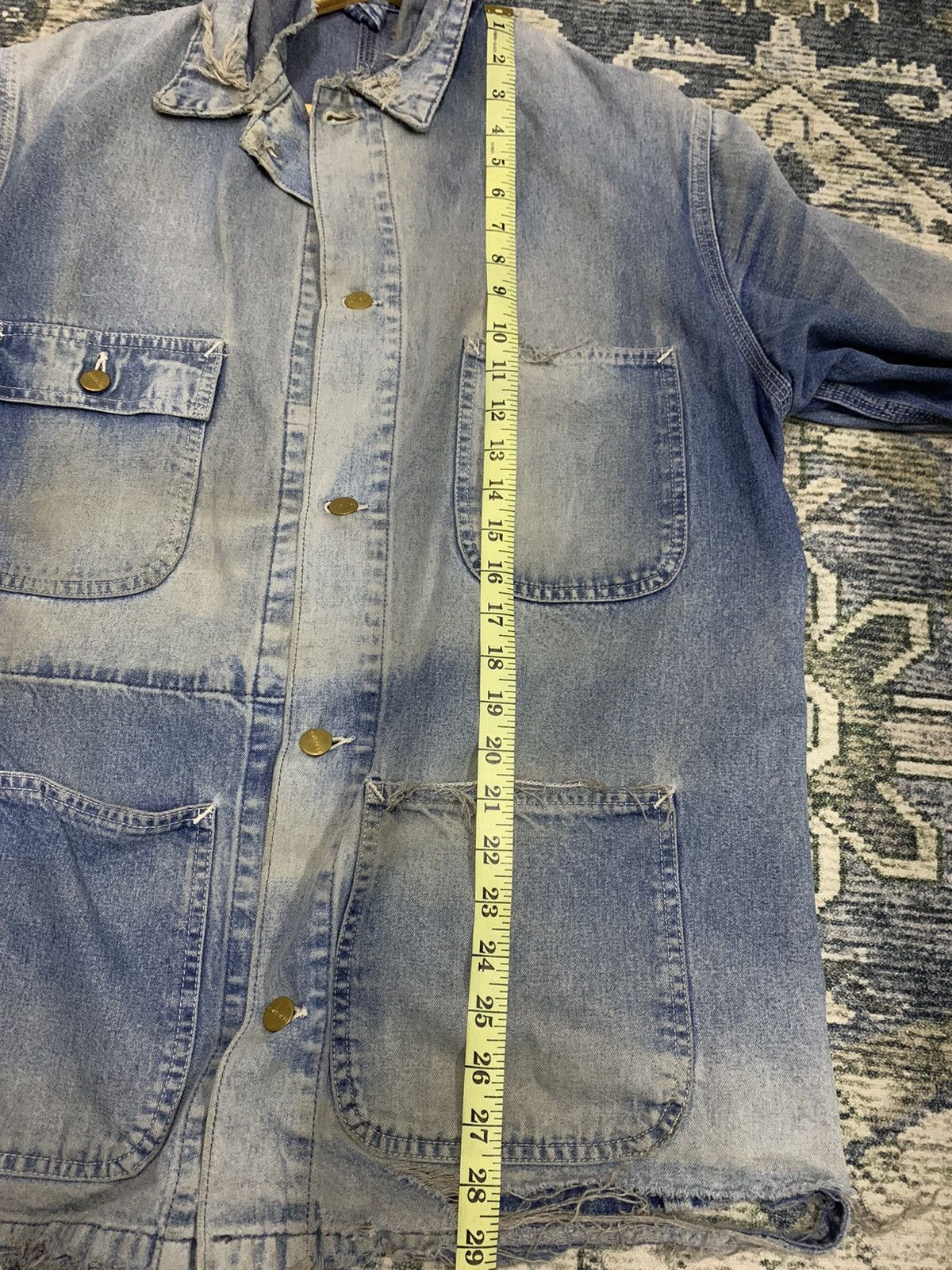 Carhartt Vintage Carhartt Thrashed Chore Denim 90s Size US L / EU 52-54 / 3 - 10 Thumbnail