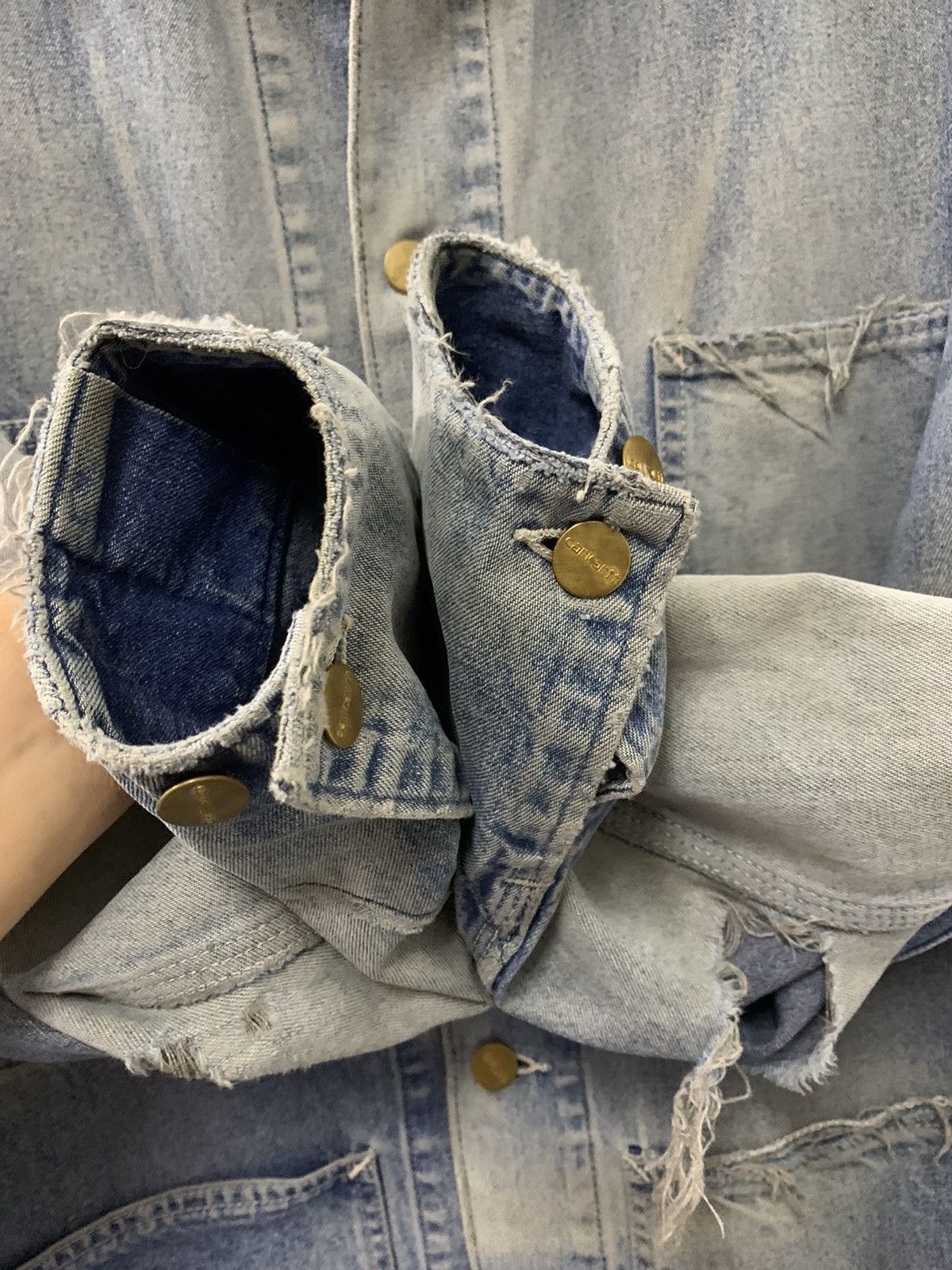 Carhartt Vintage Carhartt Thrashed Chore Denim 90s Size US L / EU 52-54 / 3 - 8 Thumbnail