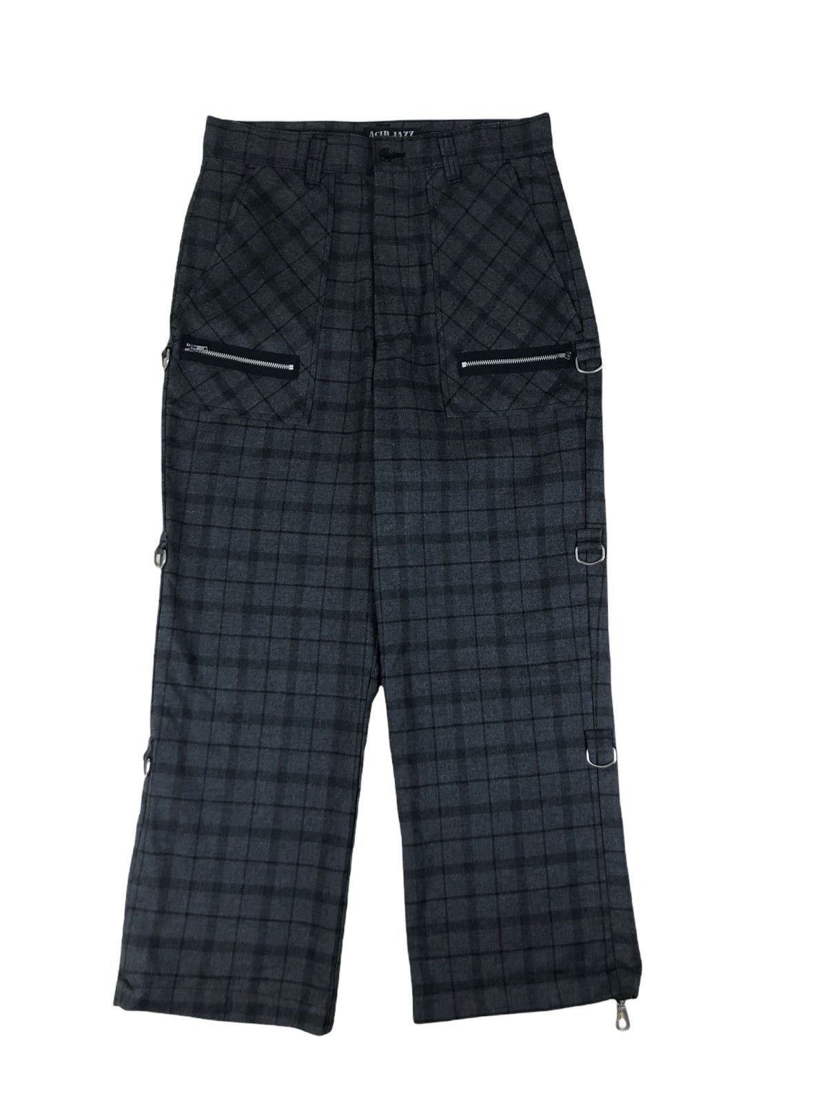 Japanese Brand × Seditionaries × Vintage 1990s Acid Jazz Japan Plaid Bondage Baggy Pant Size US 29 - 1 Thumbnail