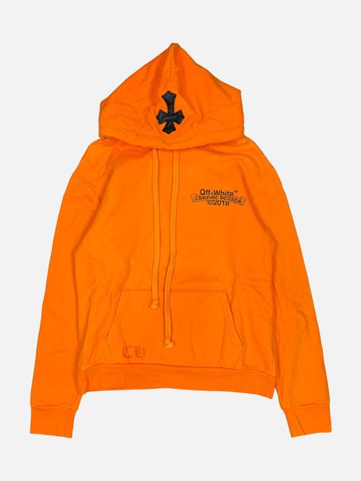 Off white chrome shop hearts orange hoodie