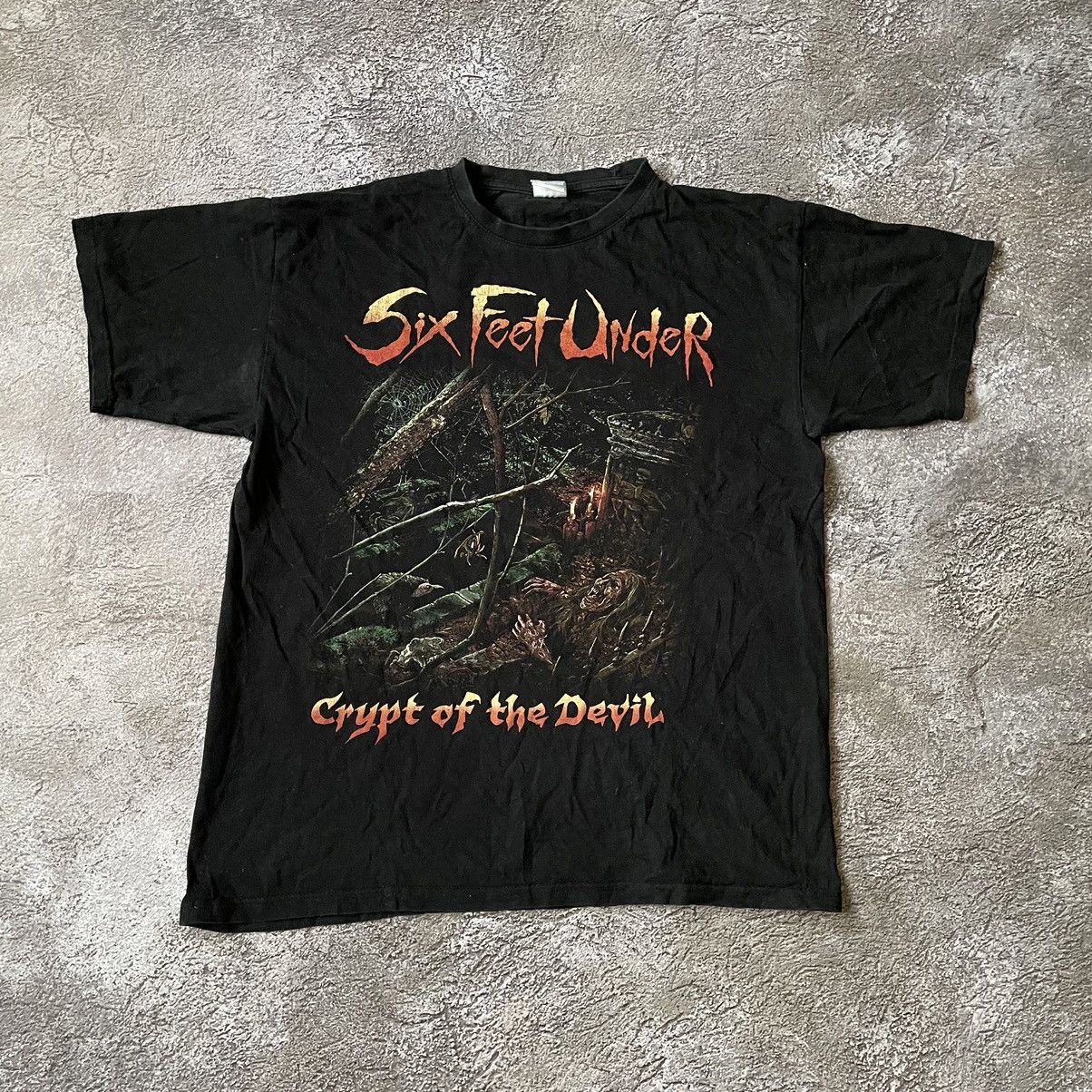 Vintage Vintage 90s Six Feet Under Graphic Tee Horror Punk Dark L Size US L / EU 52-54 / 3 - 2 Thumbnail