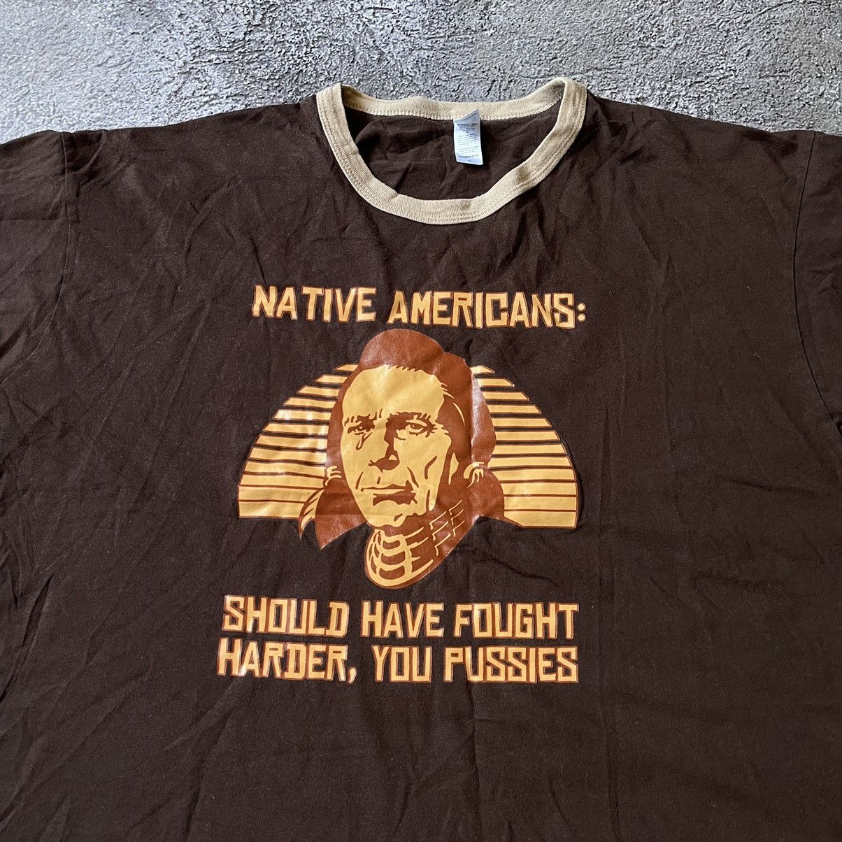 Vintage Vintage Y2K Faded Black Graphic Tee Native Americans Logo XL Size US XL / EU 56 / 4 - 5 Thumbnail