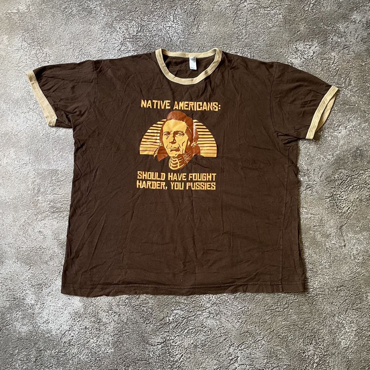 Vintage Vintage Y2K Faded Black Graphic Tee Native Americans Logo XL Size US XL / EU 56 / 4 - 2 Thumbnail