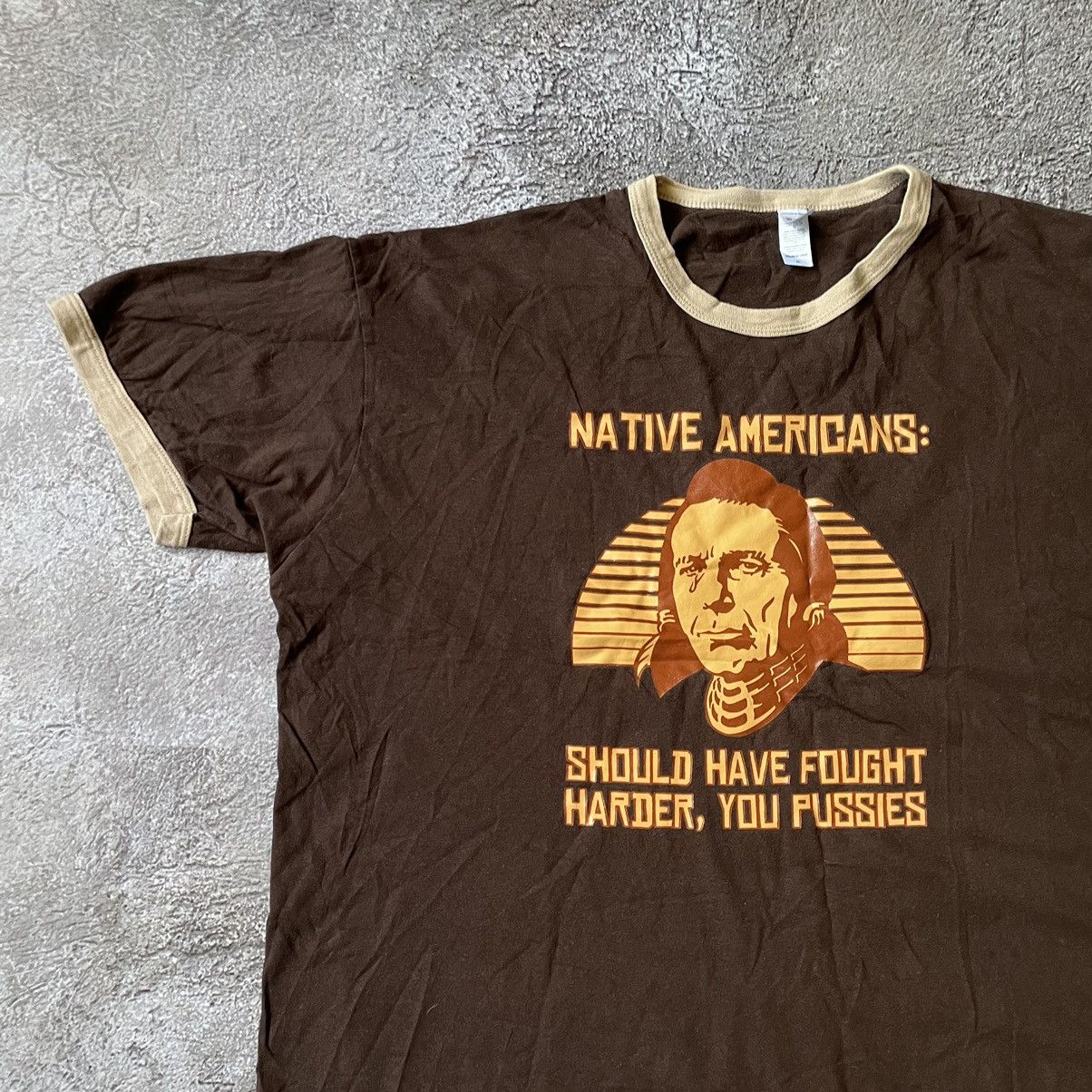Vintage Vintage Y2K Faded Black Graphic Tee Native Americans Logo XL Size US XL / EU 56 / 4 - 4 Thumbnail