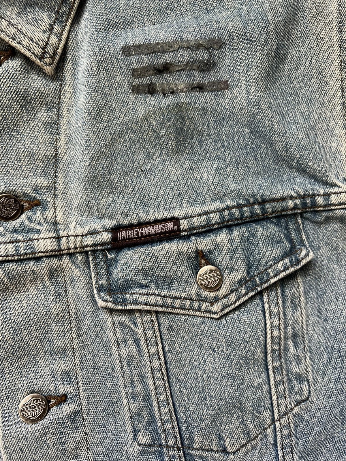 Harley Davidson Vintage 90s Harley Davidson denim vest Size US XL / EU 56 / 4 - 3 Thumbnail