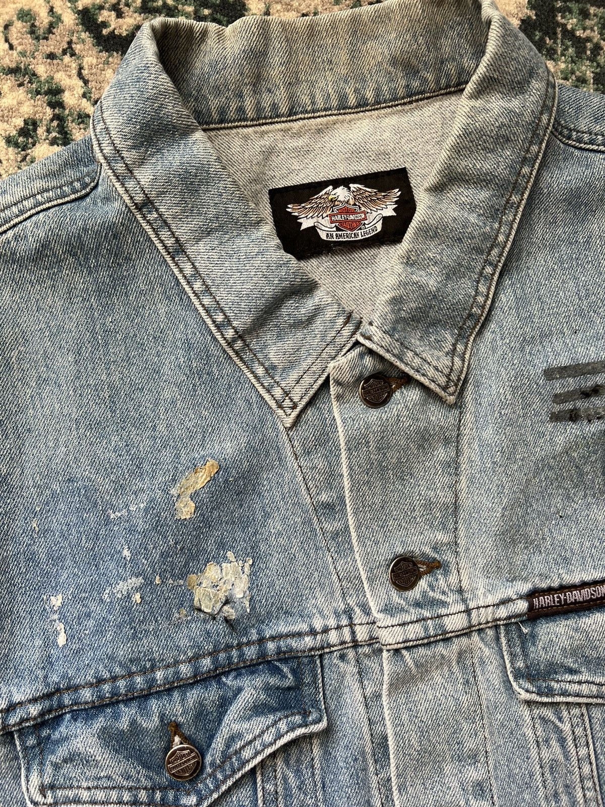 Harley Davidson Vintage 90s Harley Davidson denim vest Size US XL / EU 56 / 4 - 5 Thumbnail