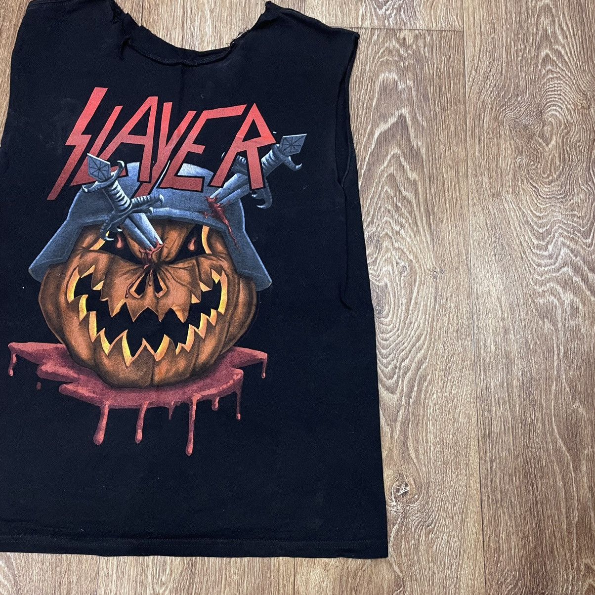 Vintage Vintage 90s Slayer Graphic Band Tee Sleeveless Grunge Boxy S Size US S / EU 44-46 / 1 - 2 Thumbnail