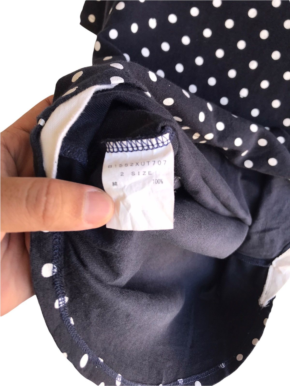Frapbois Frapbois Issey Miyake Half Polkadot Polo Tees Size US M / EU 48-50 / 2 - 7 Thumbnail