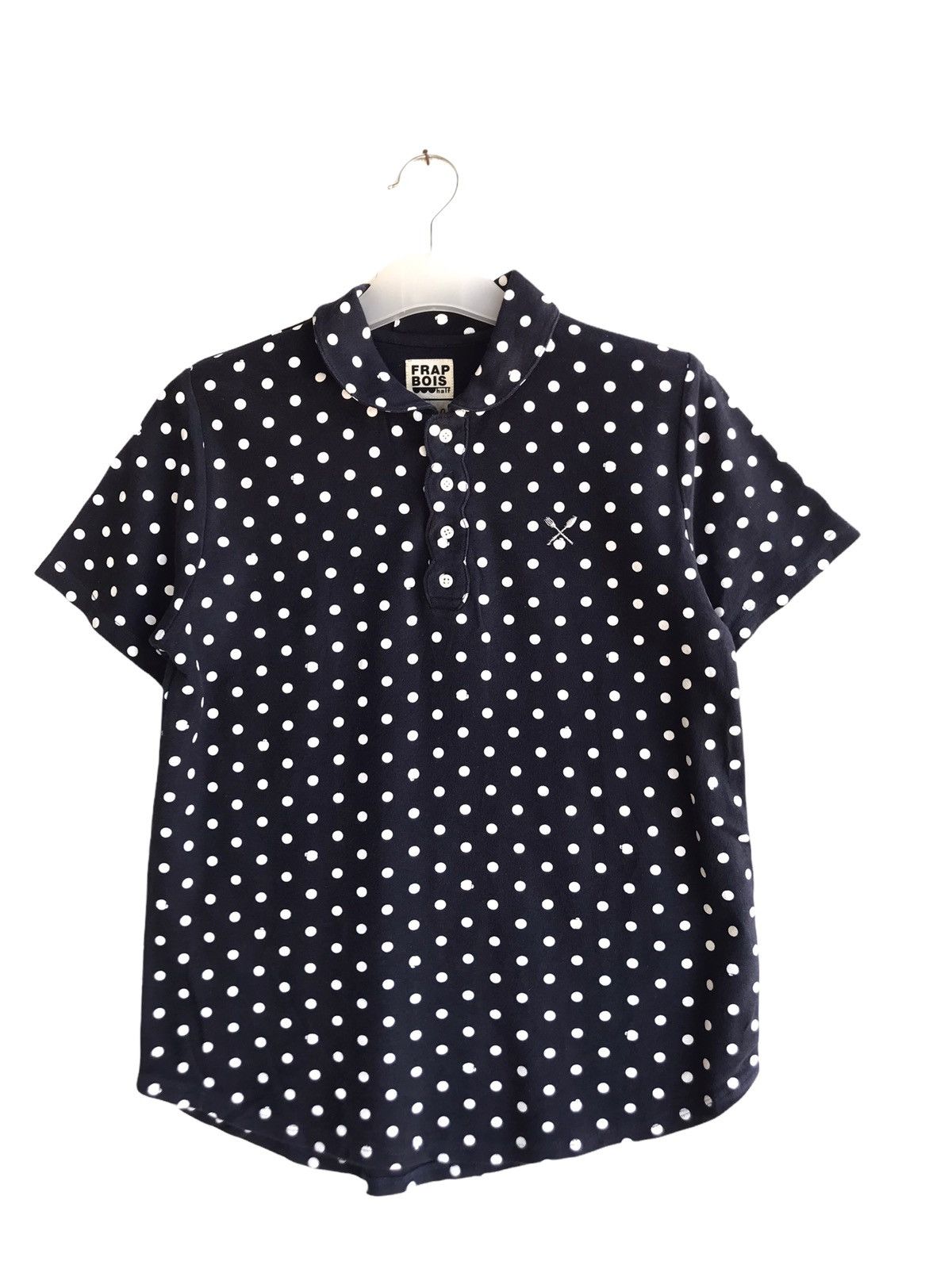 Frapbois Frapbois Issey Miyake Half Polkadot Polo Tees Size US M / EU 48-50 / 2 - 1 Thumbnail