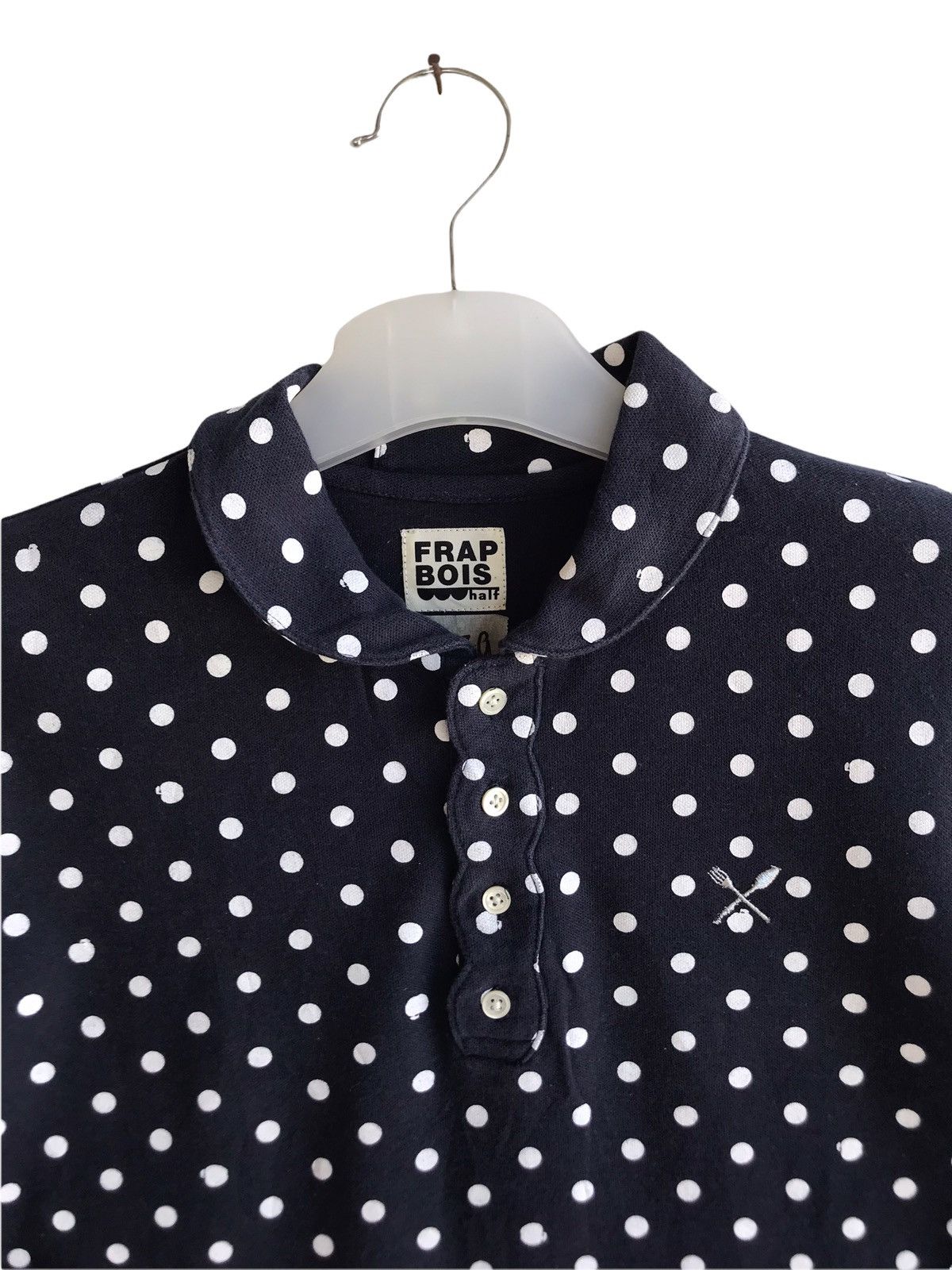 Frapbois Frapbois Issey Miyake Half Polkadot Polo Tees Size US M / EU 48-50 / 2 - 3 Thumbnail