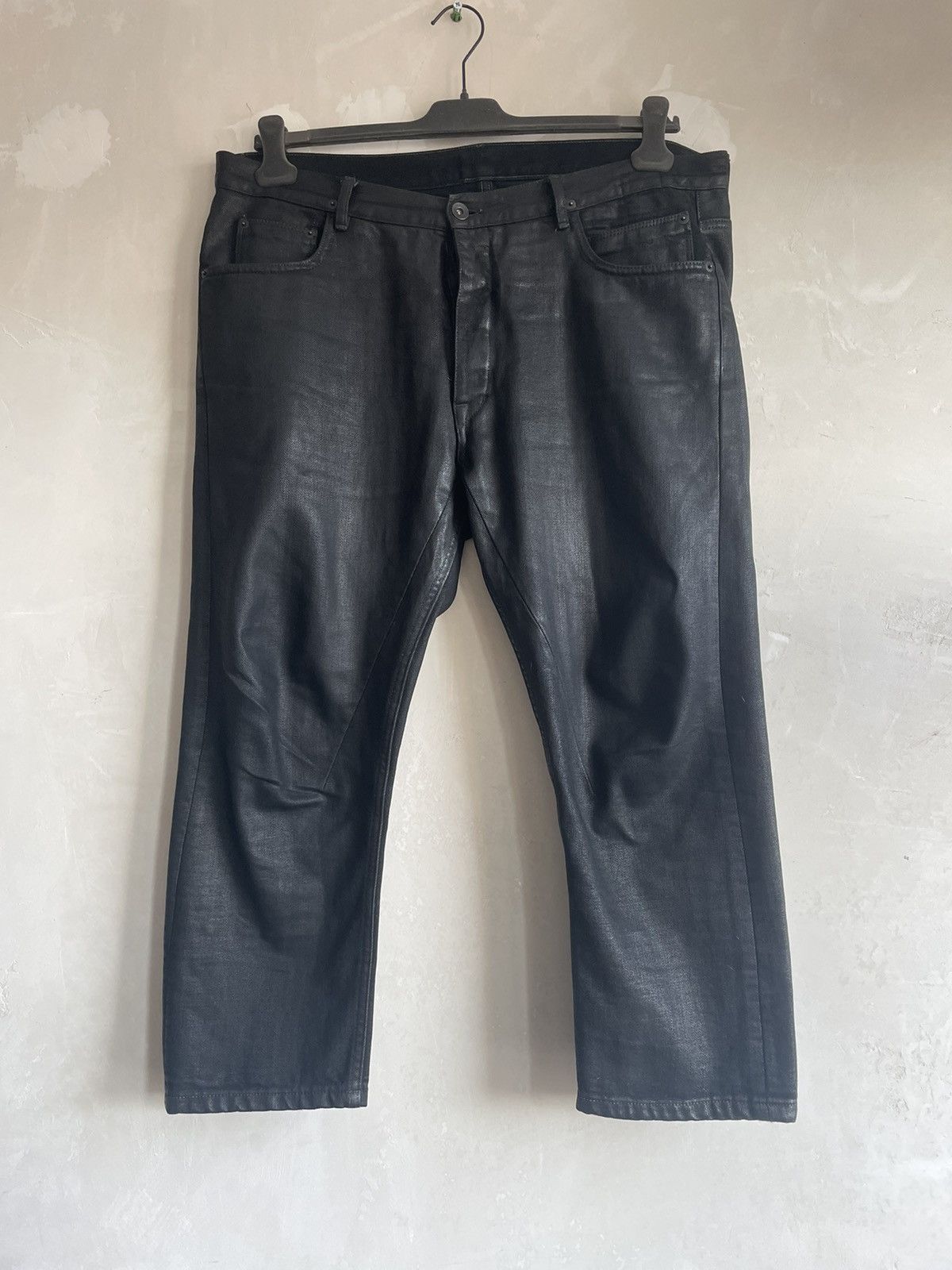 image of Rick Owens Drkshdw Rick Owens Cropped Torrence Denim In Black Wax, Men's (Size 34)