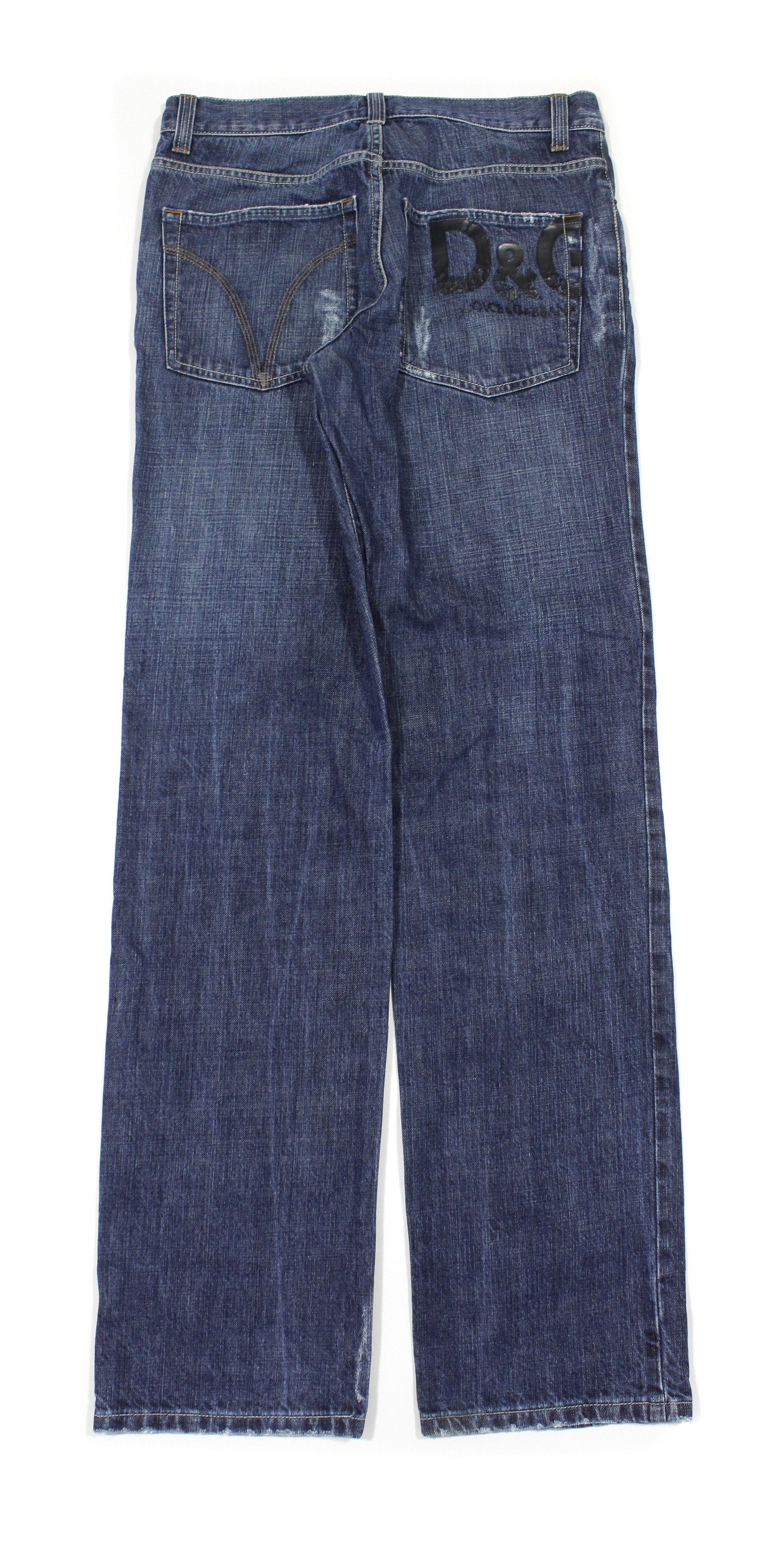 Dolce & Gabbana 90S Logo Distressed Jeans Vintage Size US 30 / EU 46 - 2 Thumbnail