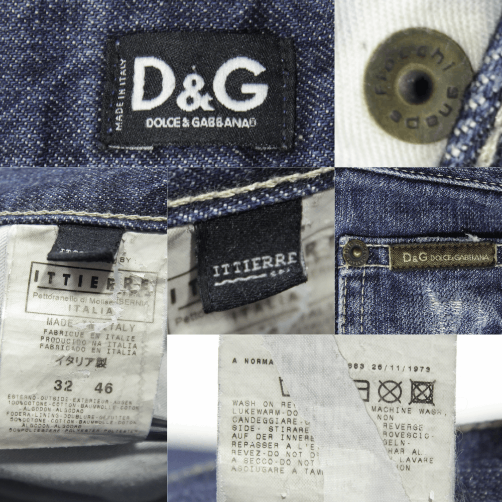 Dolce & Gabbana 90S Logo Distressed Jeans Vintage Size US 30 / EU 46 - 6 Thumbnail
