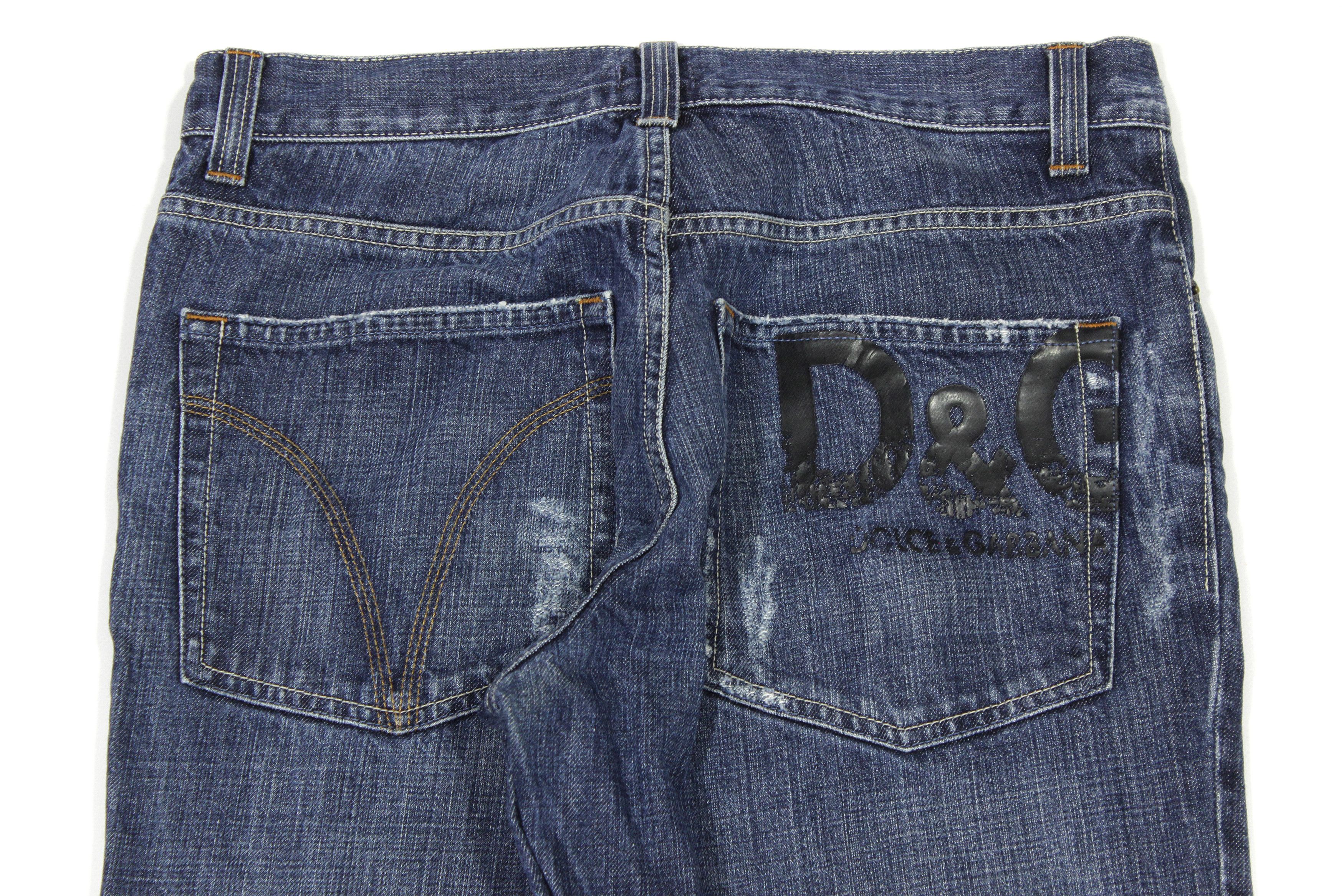 Dolce & Gabbana 90S Logo Distressed Jeans Vintage Size US 30 / EU 46 - 4 Thumbnail