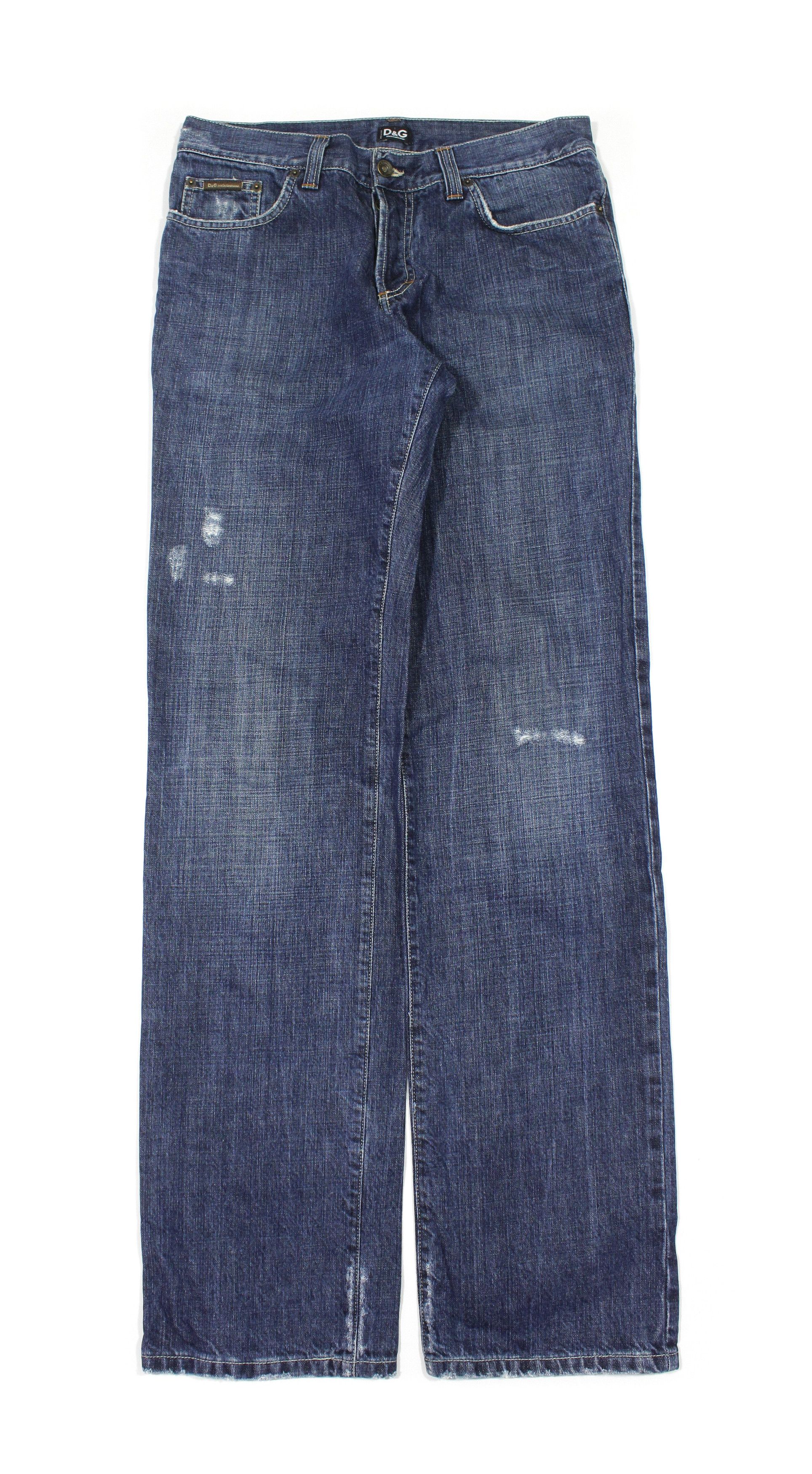 Dolce & Gabbana 90S Logo Distressed Jeans Vintage Size US 30 / EU 46 - 1 Thumbnail