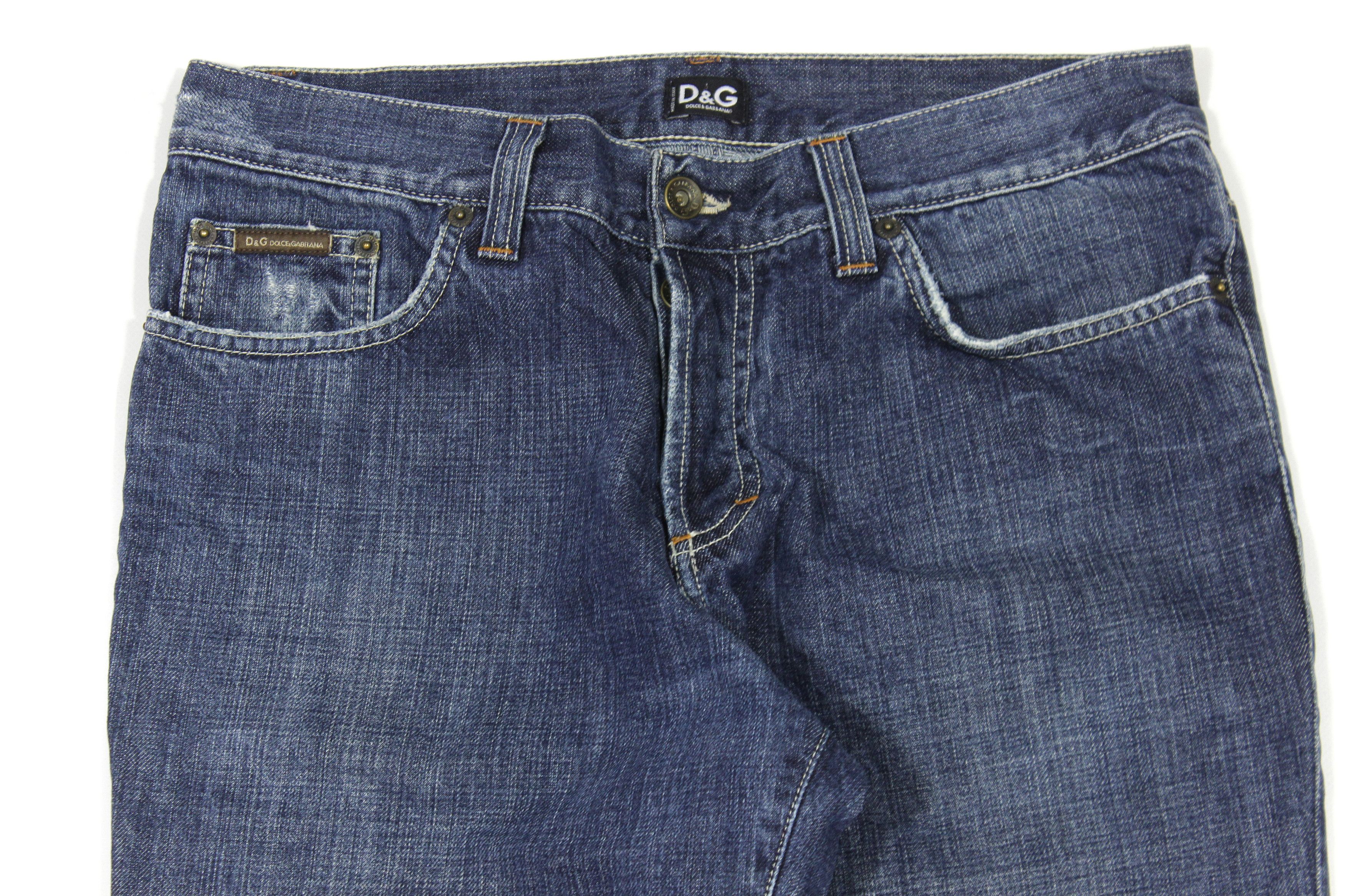 Dolce & Gabbana 90S Logo Distressed Jeans Vintage Size US 30 / EU 46 - 3 Thumbnail