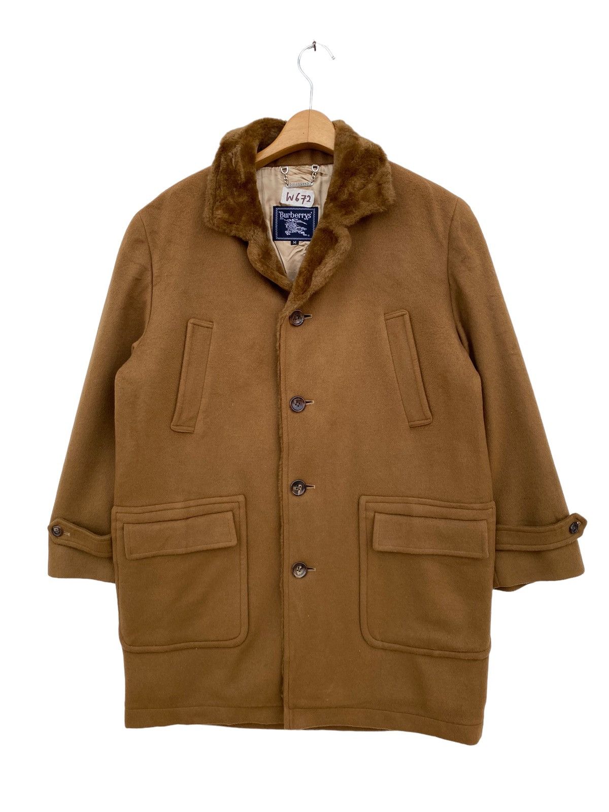 image of Burberrys Heavy Shearling Coat in Brown, Men's (Size Medium)