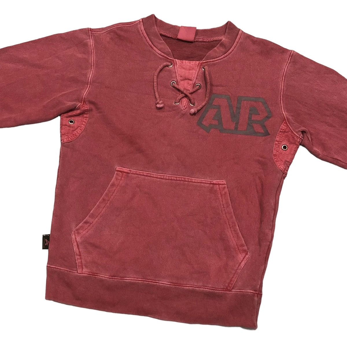 Avirex Vintage Avirex Washed Pink Lace Up Sweatshirt Spellout Logo Size US M / EU 48-50 / 2 - 2 Thumbnail