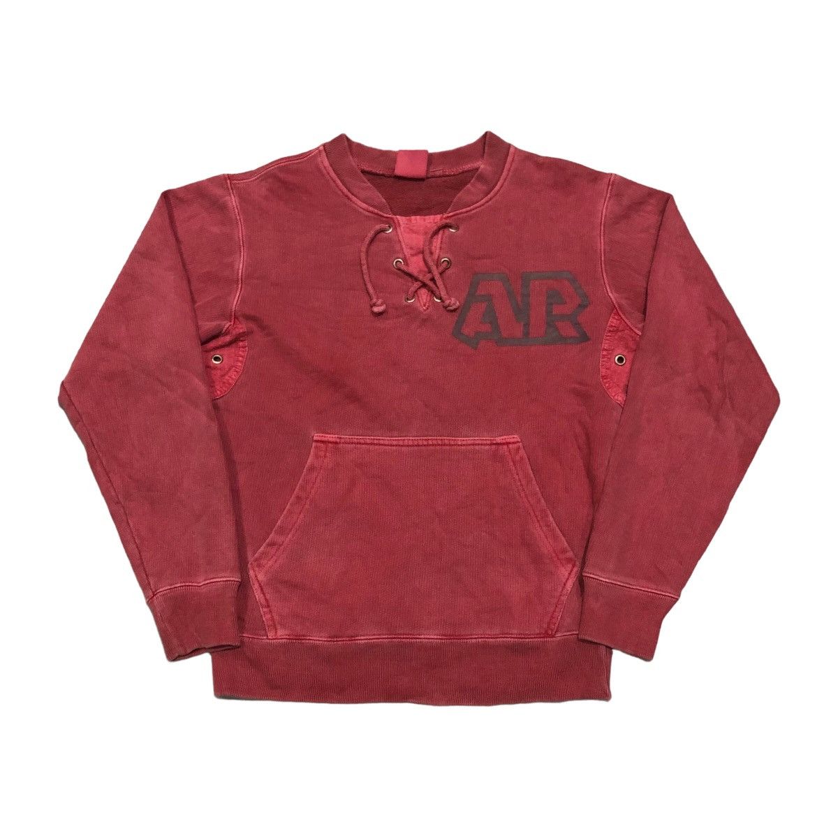 Avirex Vintage Avirex Washed Pink Lace Up Sweatshirt Spellout Logo Size US M / EU 48-50 / 2 - 1 Thumbnail