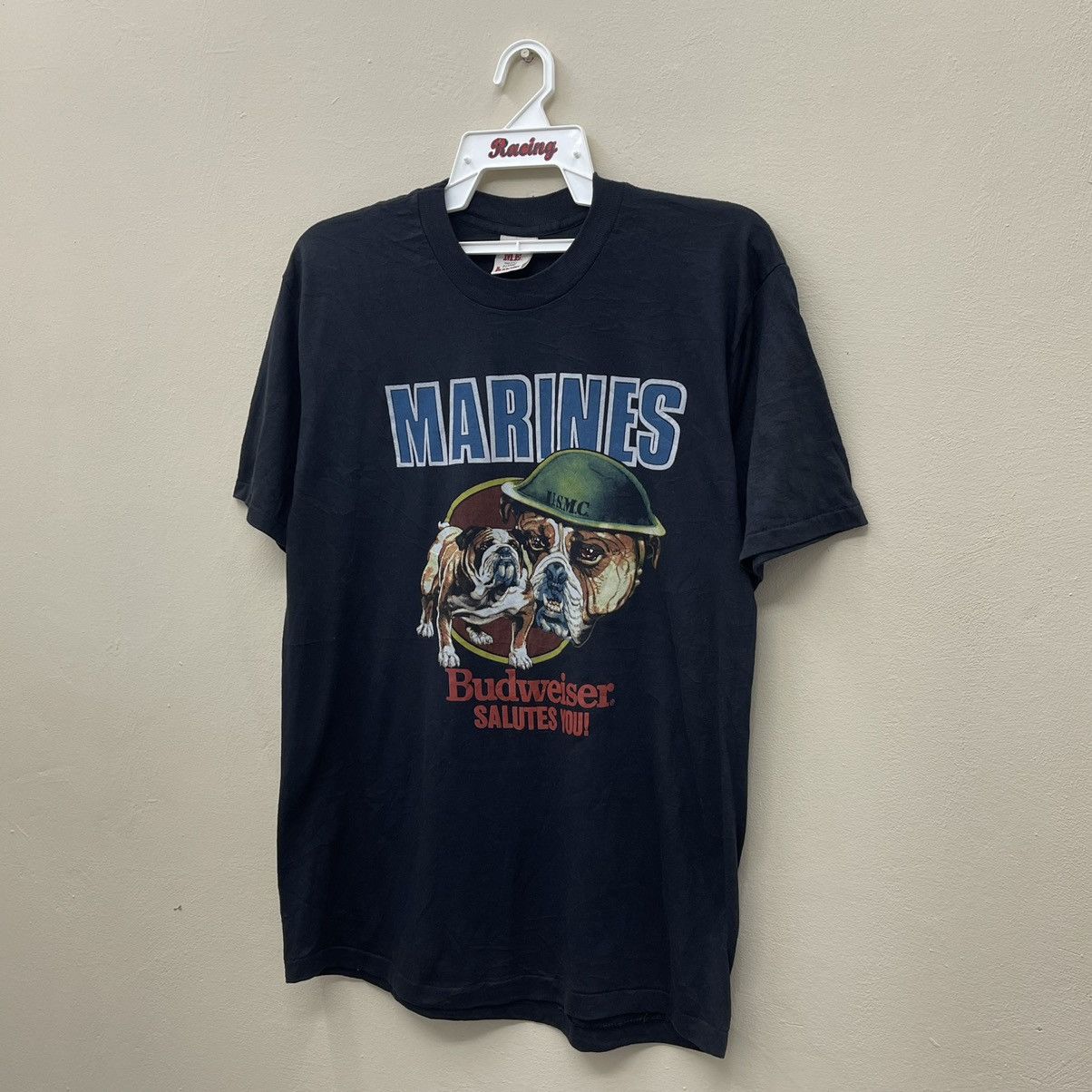 Vintage Vintage 90s U.S.M.C Marines Budweiser Salutes You! Size US XL / EU 56 / 4 - 4 Thumbnail