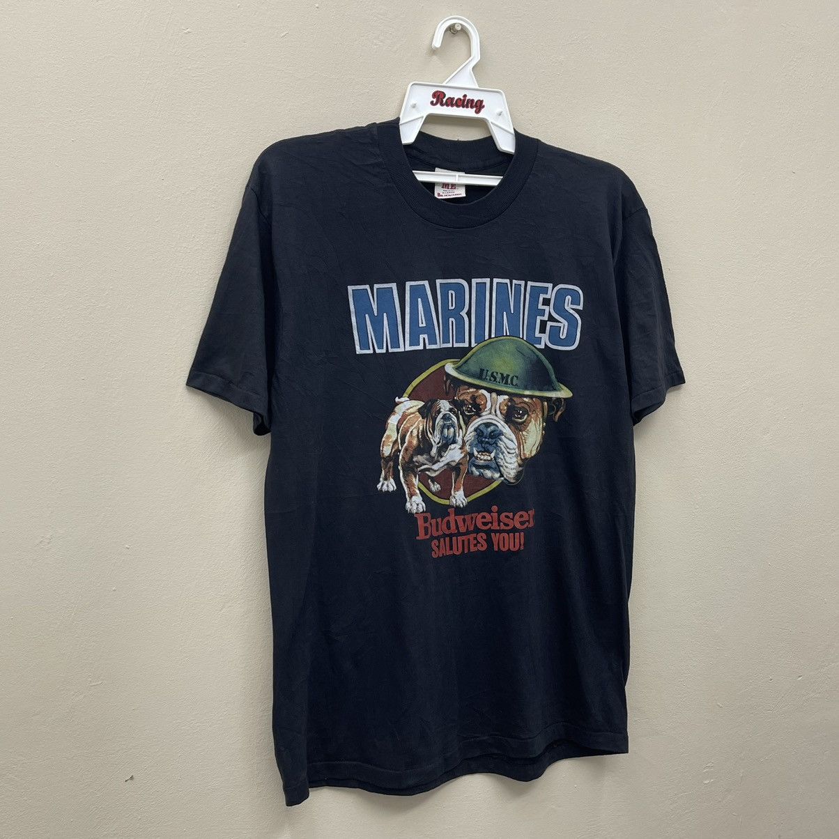 Vintage Vintage 90s U.S.M.C Marines Budweiser Salutes You! Size US XL / EU 56 / 4 - 5 Thumbnail