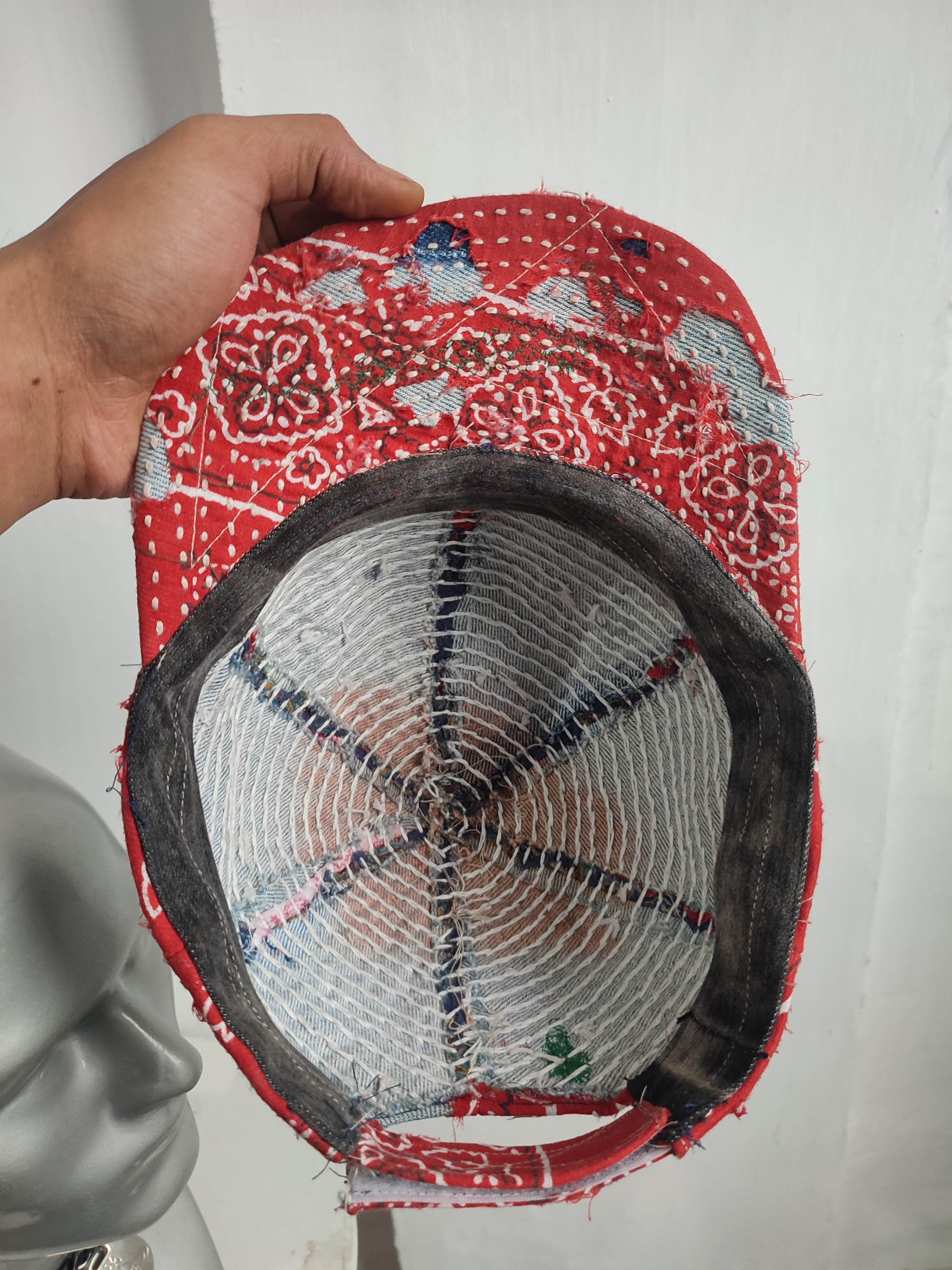 Handmade Custom made Distressed Paisley Patchwork hats Size ONE SIZE - 5 Thumbnail