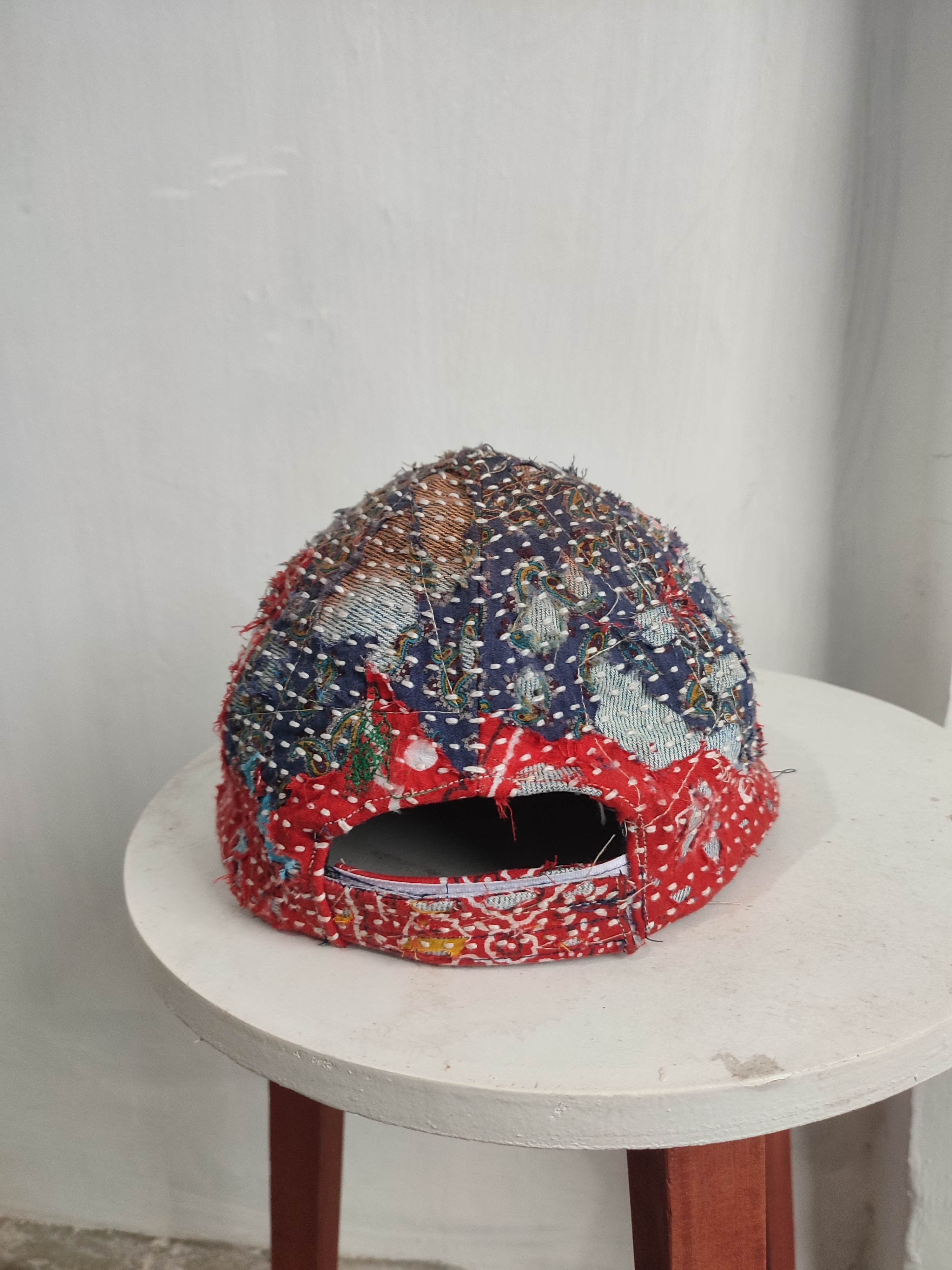 Handmade Custom made Distressed Paisley Patchwork hats Size ONE SIZE - 4 Thumbnail