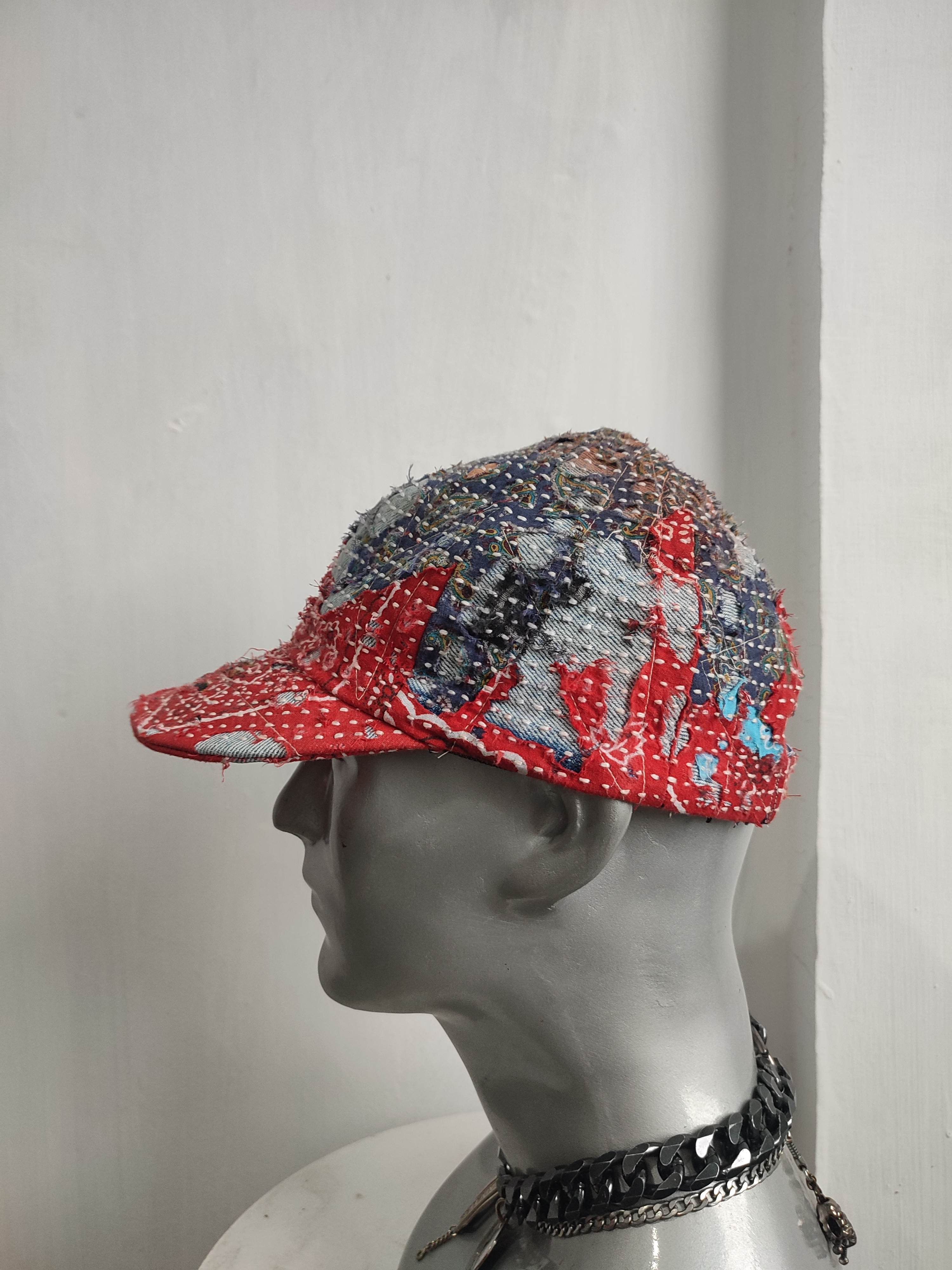 Handmade Custom made Distressed Paisley Patchwork hats Size ONE SIZE - 8 Thumbnail
