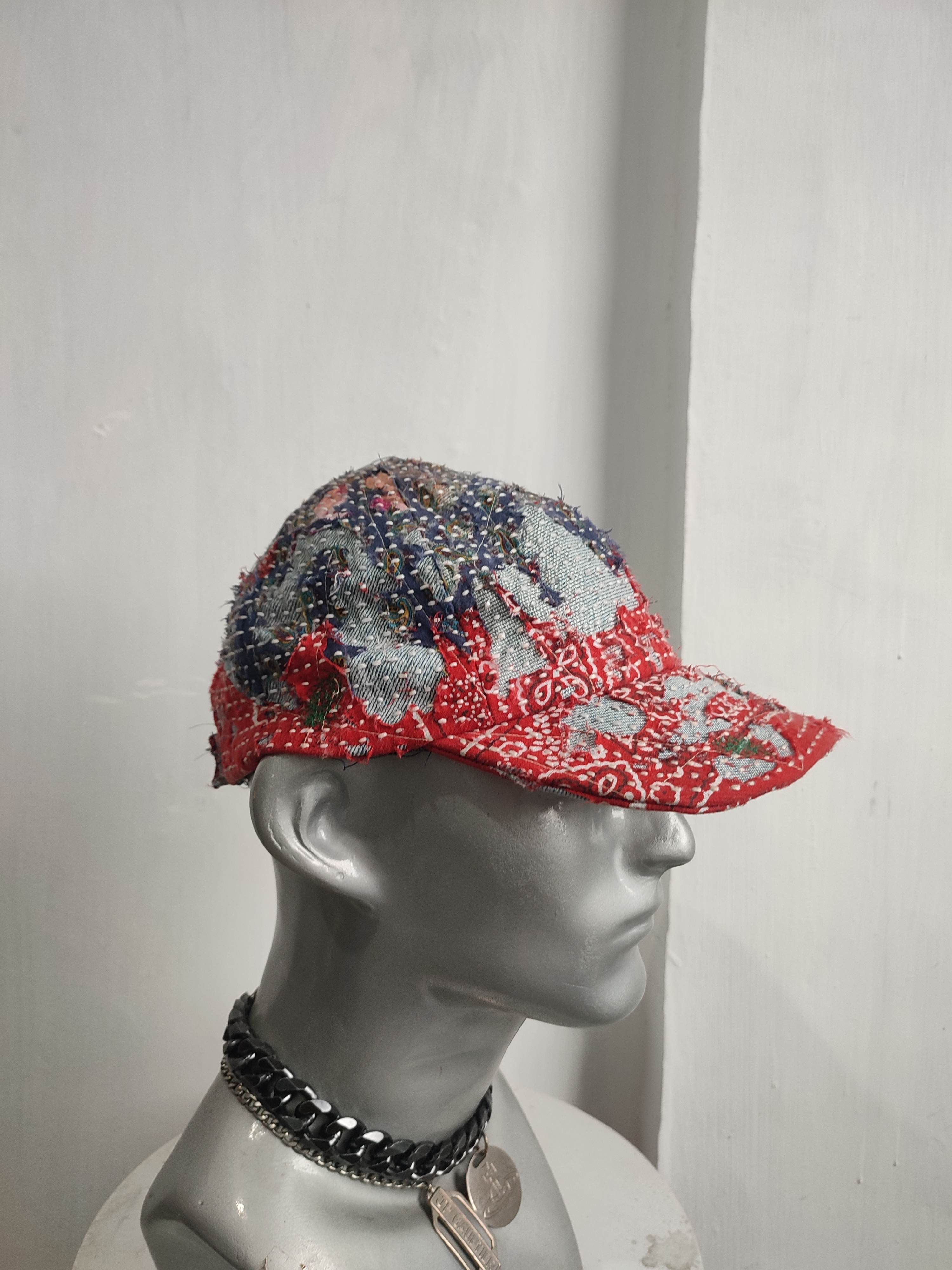 Handmade Custom made Distressed Paisley Patchwork hats Size ONE SIZE - 10 Thumbnail