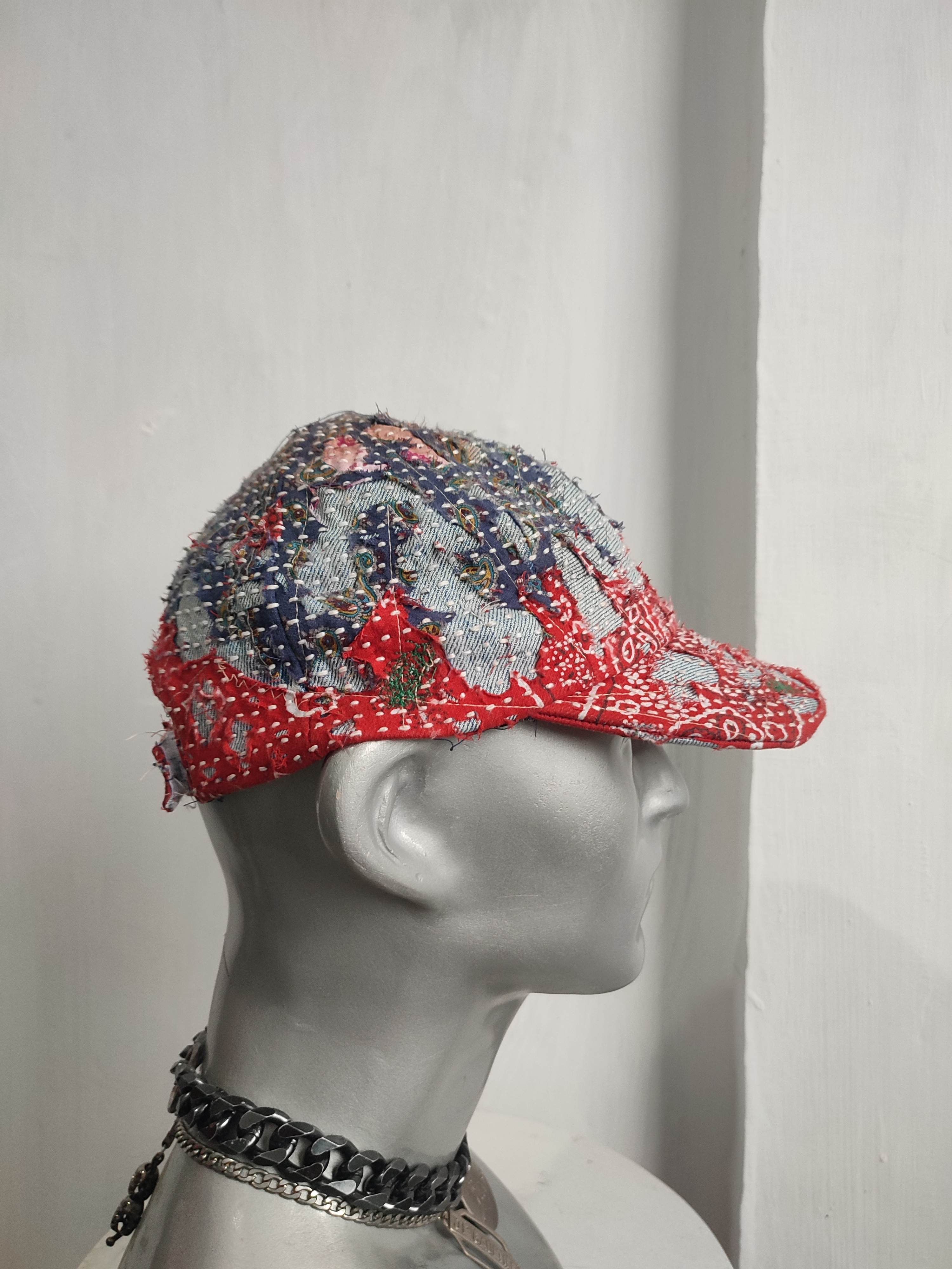 Handmade Custom made Distressed Paisley Patchwork hats Size ONE SIZE - 9 Thumbnail