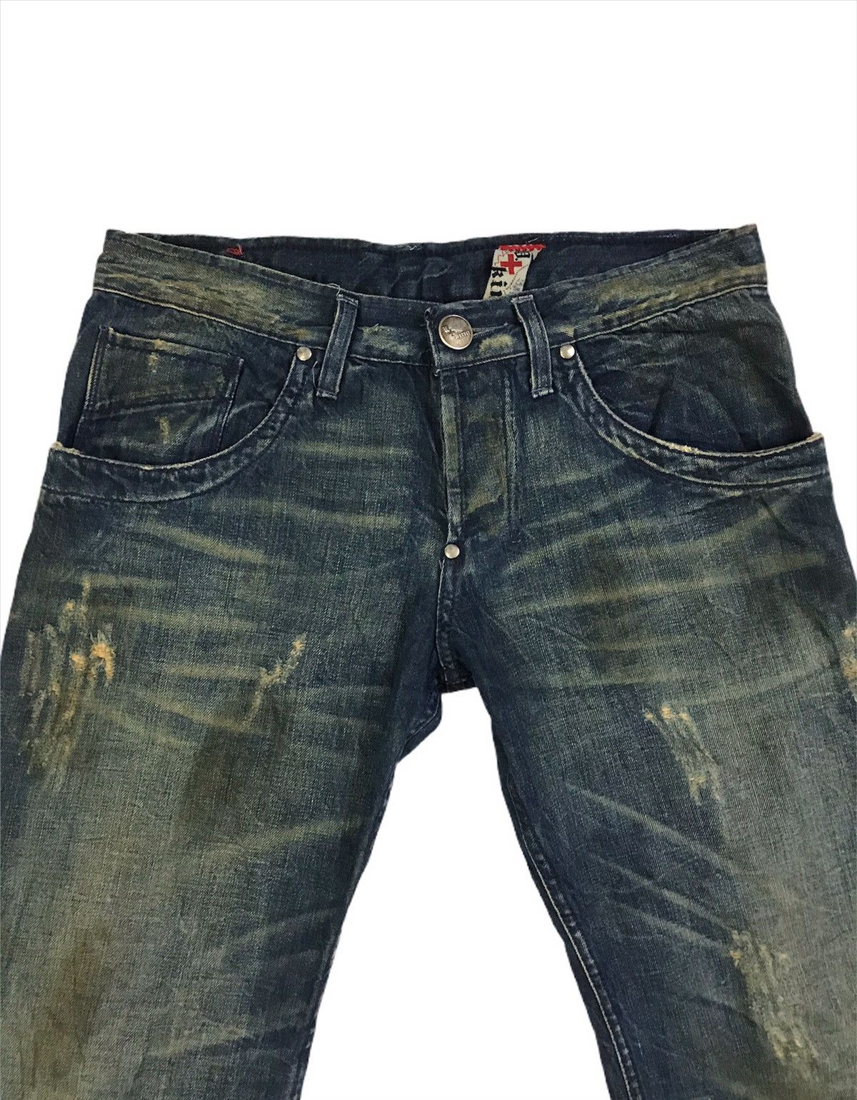 Indigo U+ King Distressed Made In Italy Regular Jeans Size US 32 / EU 48 - 3 Thumbnail
