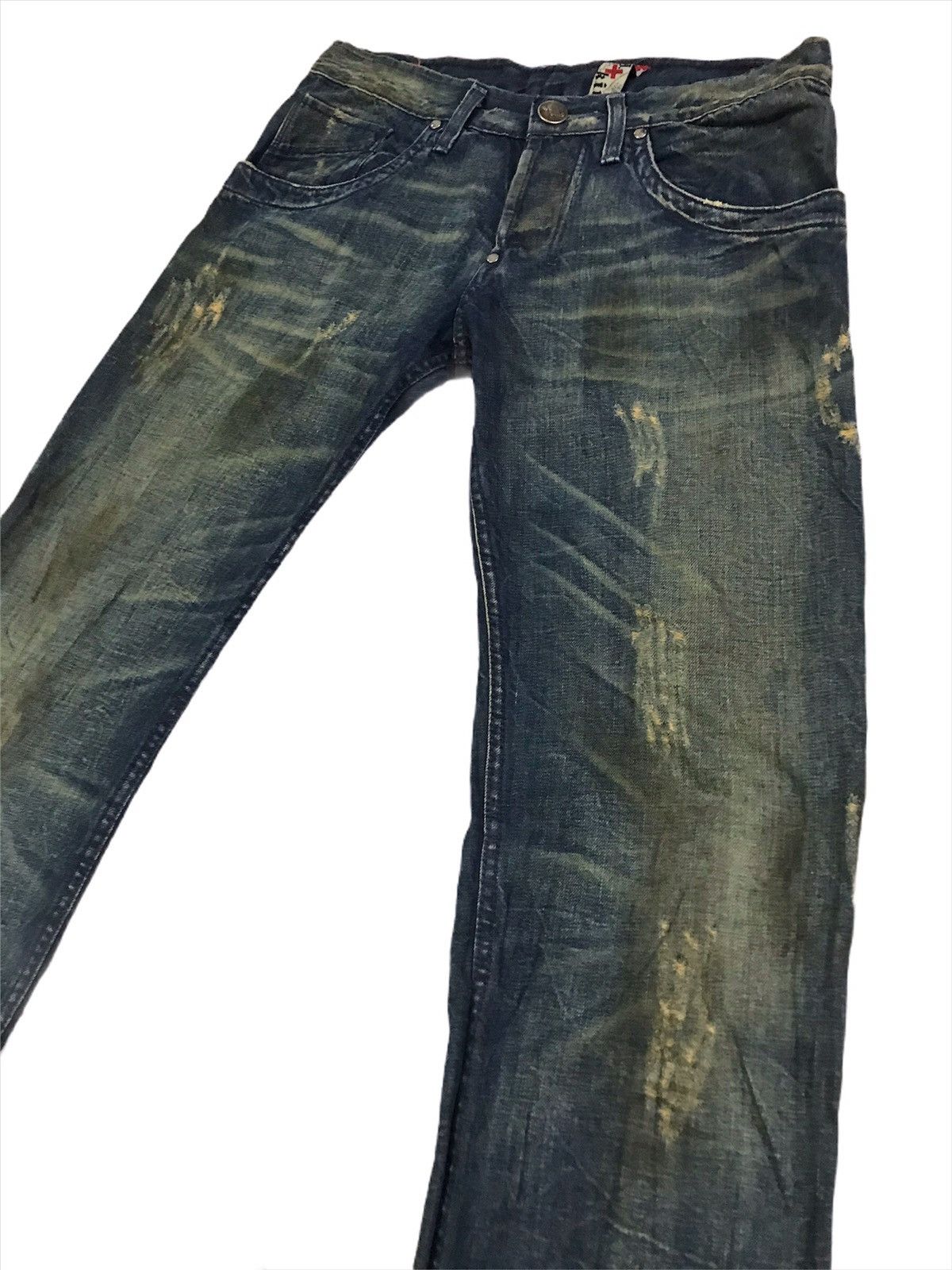 Indigo U+ King Distressed Made In Italy Regular Jeans Size US 32 / EU 48 - 4 Thumbnail