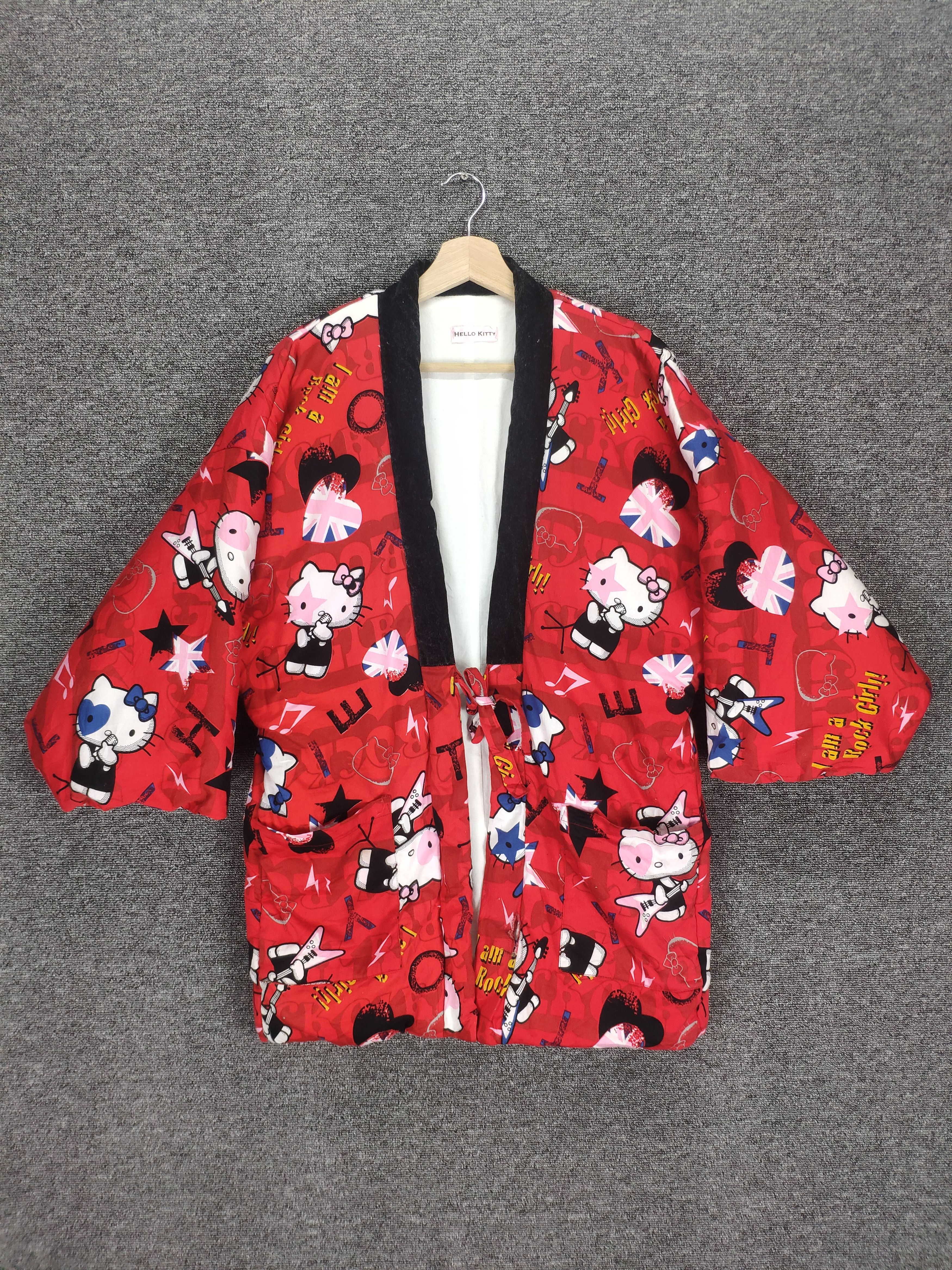 image of Anima x Cardigan Hello Kitty Kimono Cardigan Fullprint, Men's (Size Large)