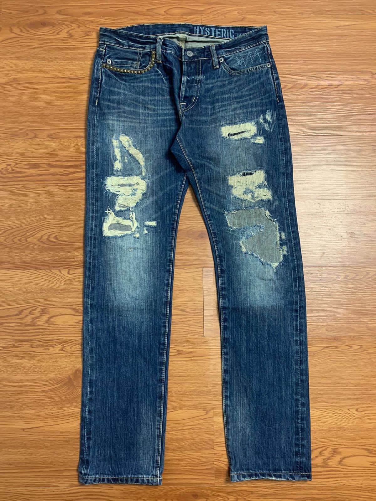 image of Archival Clothing x Hysteric Glamour Distressed Selvedge Denim, Men's (Size 30)