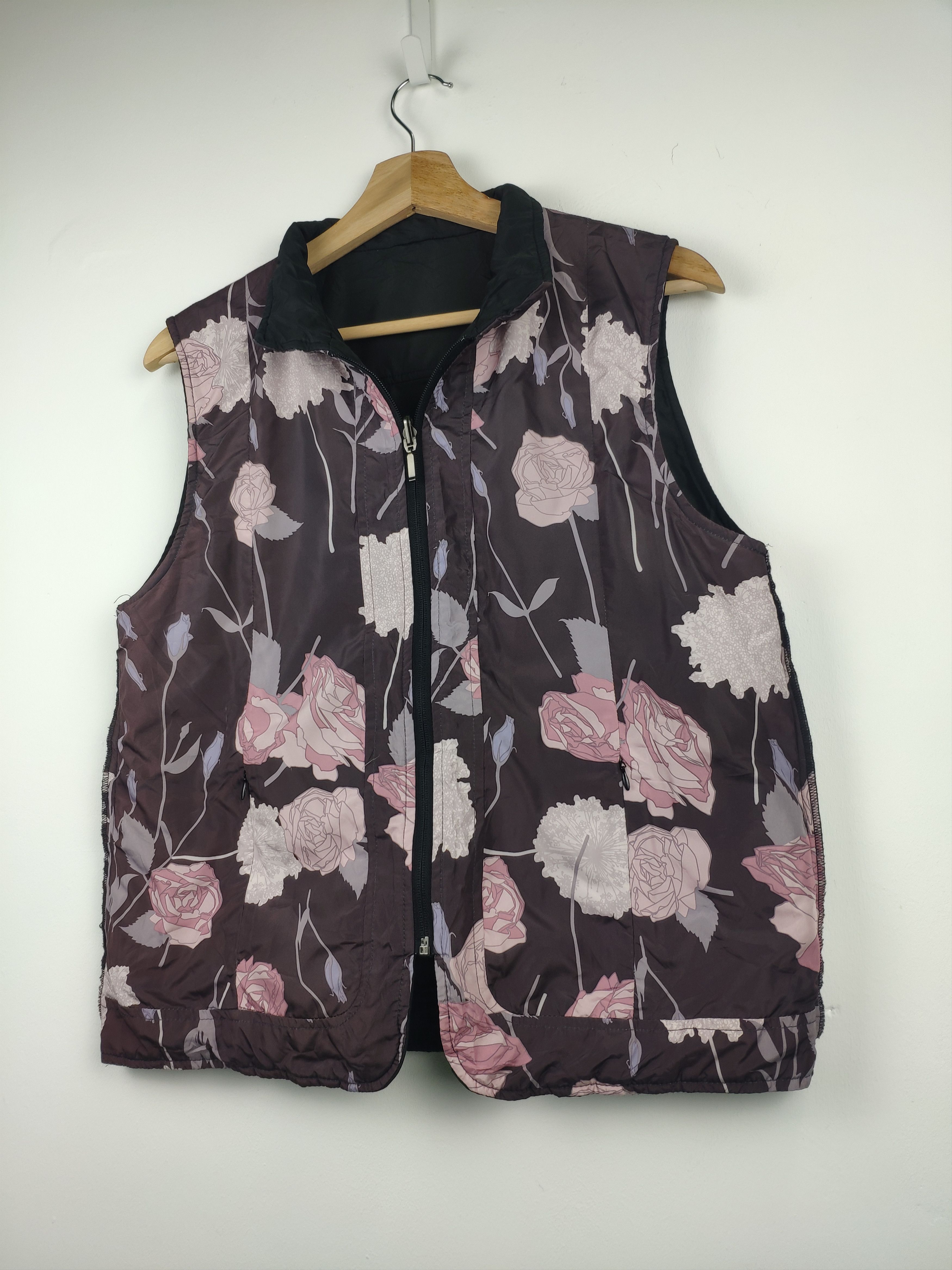 Japanese Brand × Vintage Steal 💥 Vintage Japanese Vest Reversible Flower Motif Size US S / EU 44-46 / 1 - 2 Thumbnail